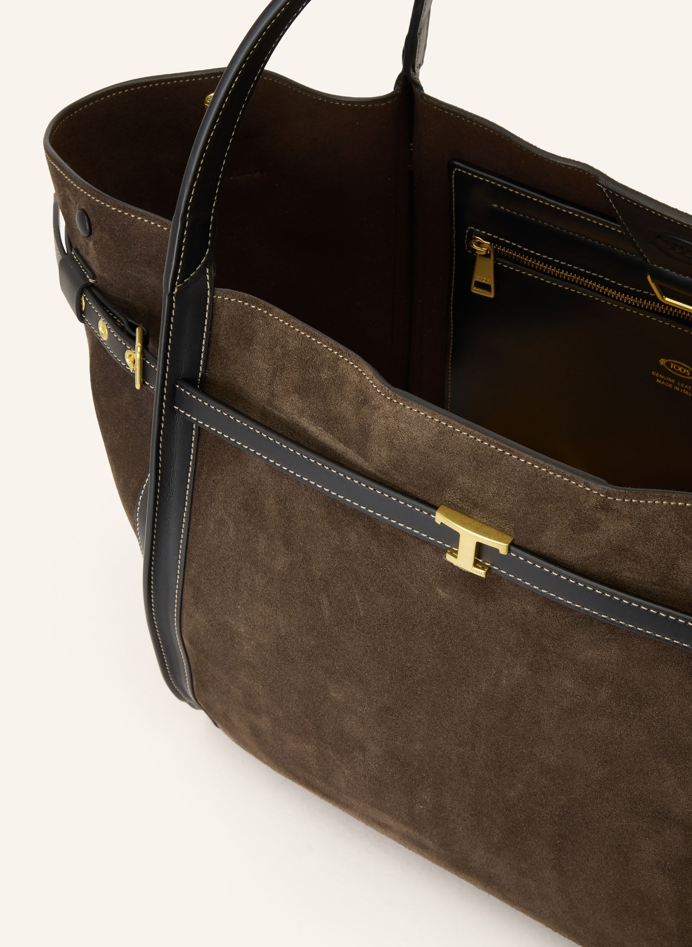 TOD'S Shoppers T SIGNATURE MEDIUM: DARK BROWN