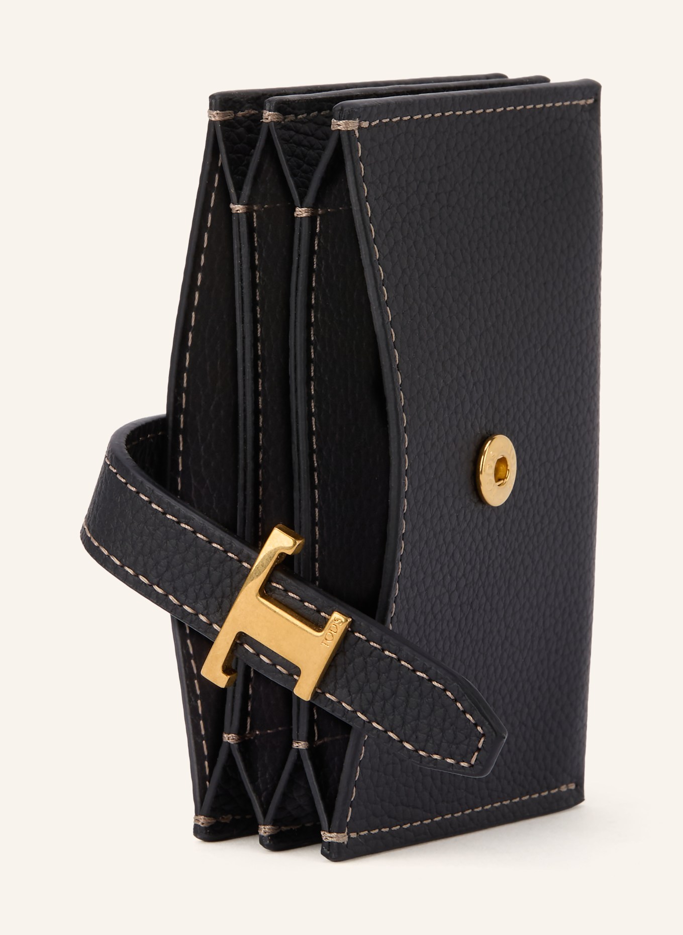 TOD'S Portofel T TIMELESS: NEGRU / AUR