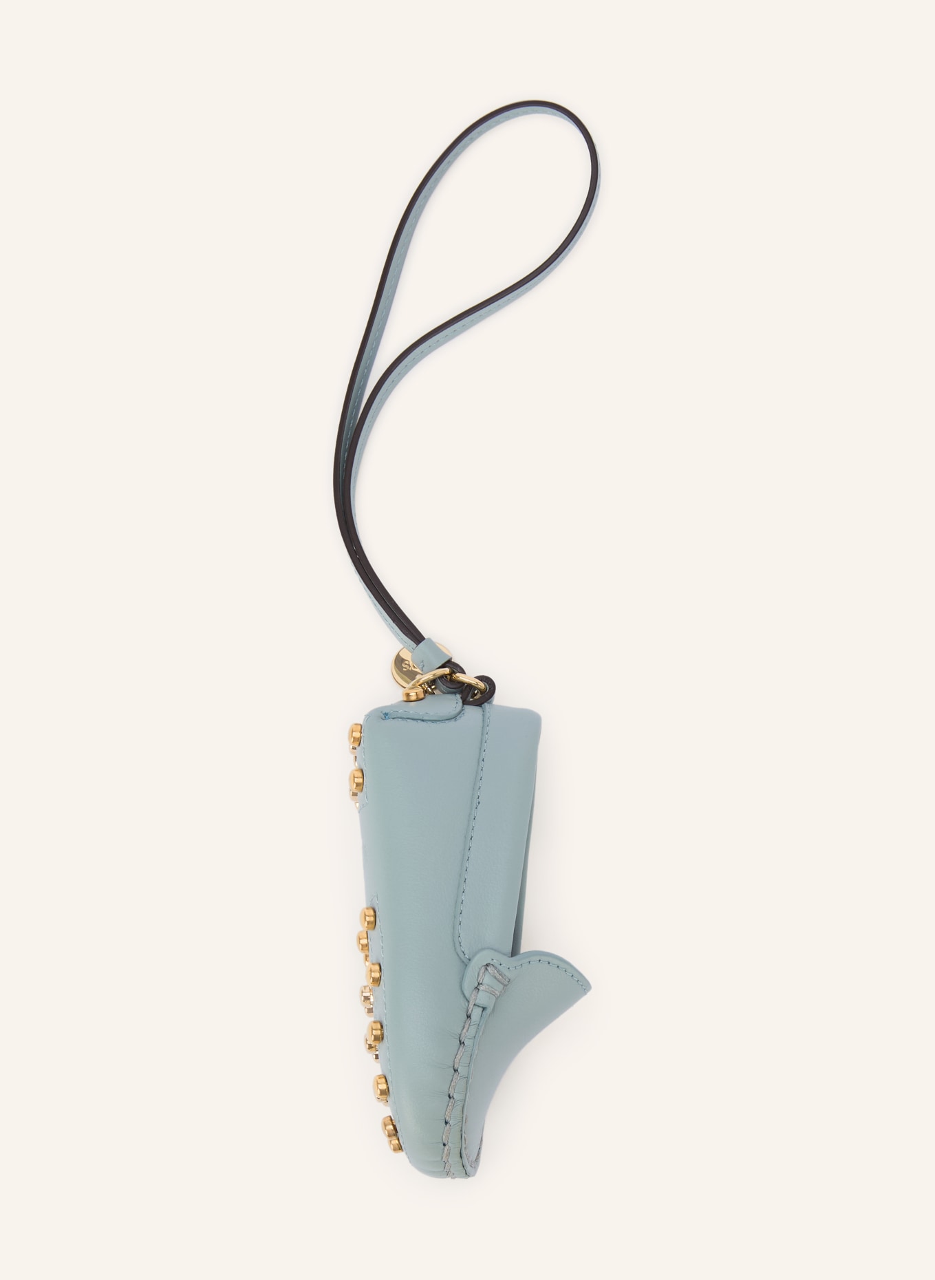 TOD'S GOMMINI METAL DOTS Bag Charms with Rivets: LIGHT BLUE / GOLD