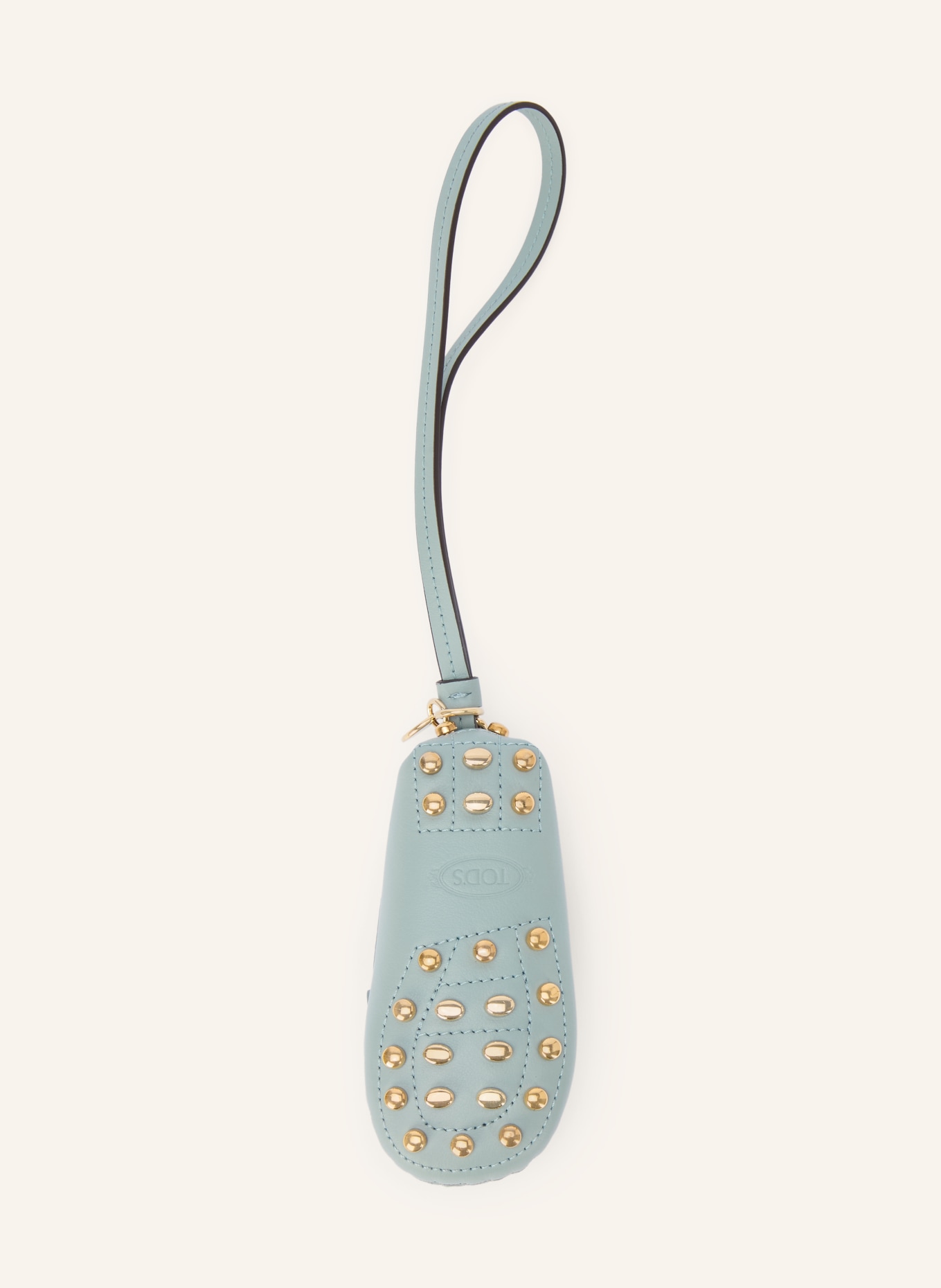 TOD'S GOMMINI METAL DOTS Bag Charms with Rivets: LIGHT BLUE / GOLD