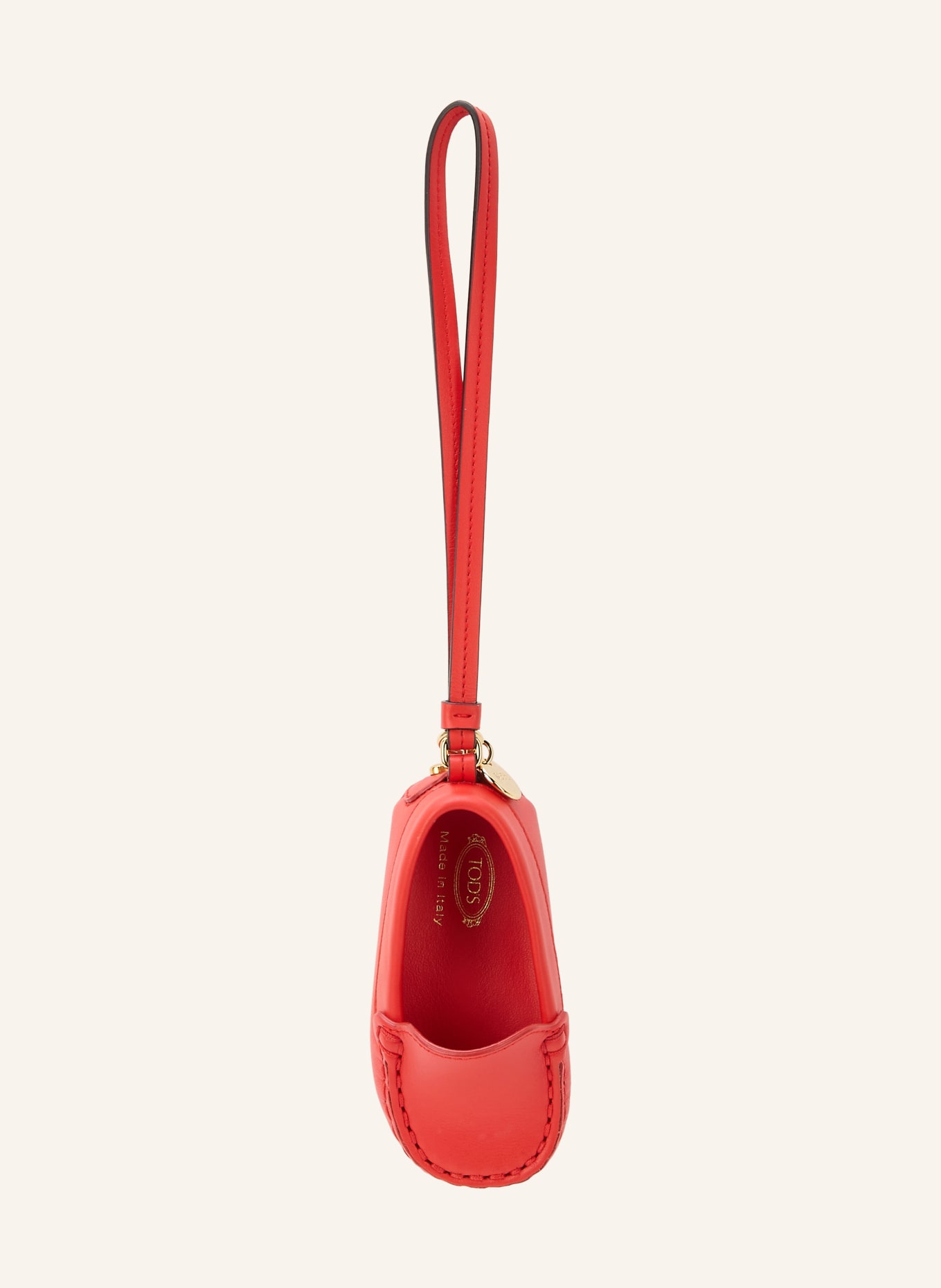 TOD'S GOMMINI METAL DOTS Bag Charms with Rivets: RED / GOLD