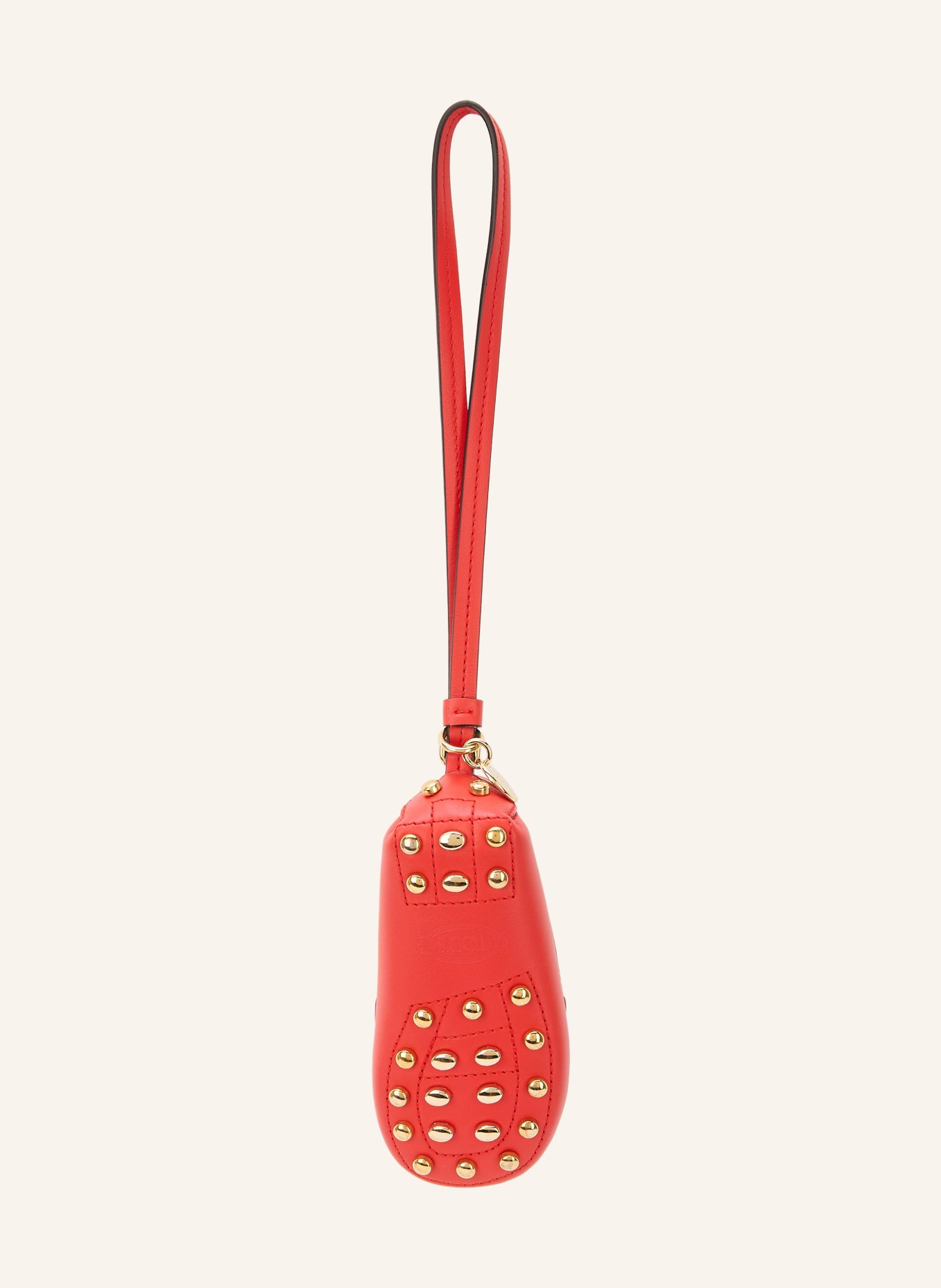 TOD'S GOMMINI METAL DOTS Bag Charms with Rivets: RED / GOLD