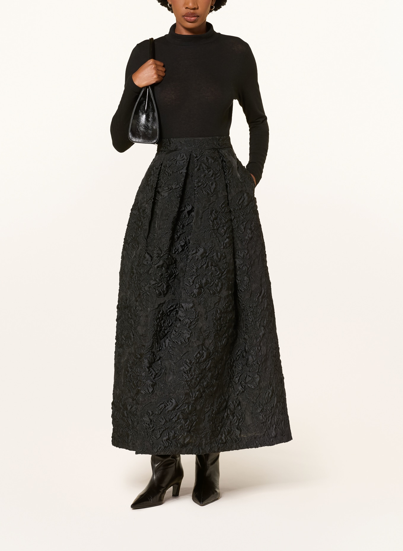 LUNATICA MILANO Jacquard Skirt: BLACK