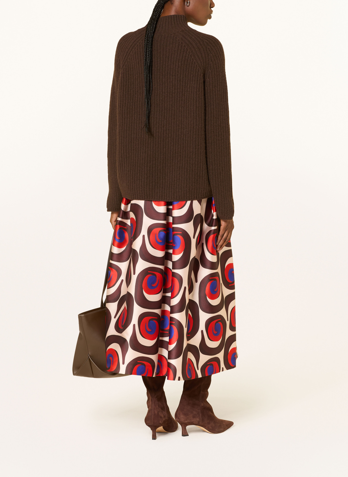 LUNATICA MILANO Skirt: RED / BROWN / CREAM