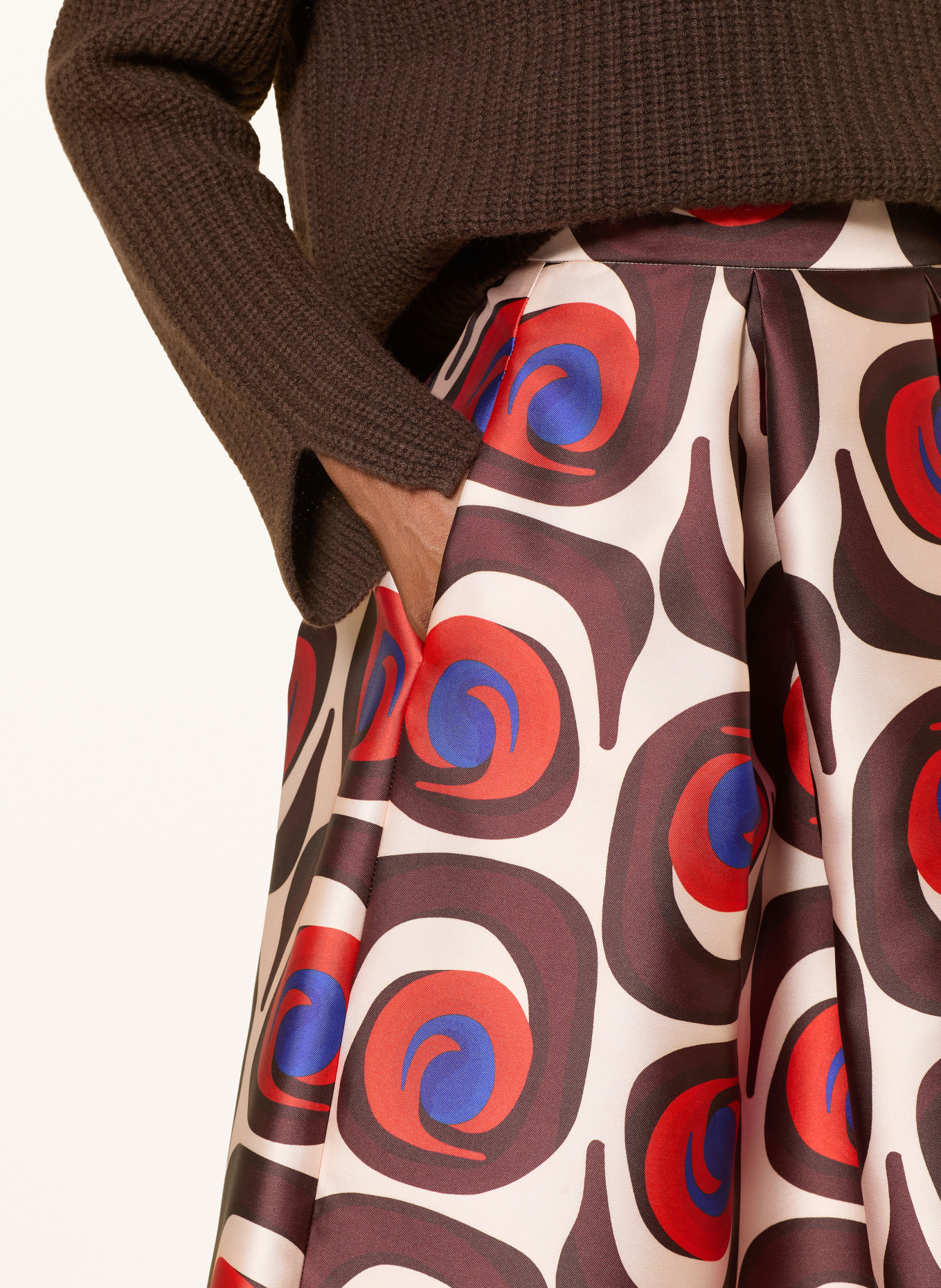 LUNATICA MILANO Skirt: RED / BROWN / CREAM
