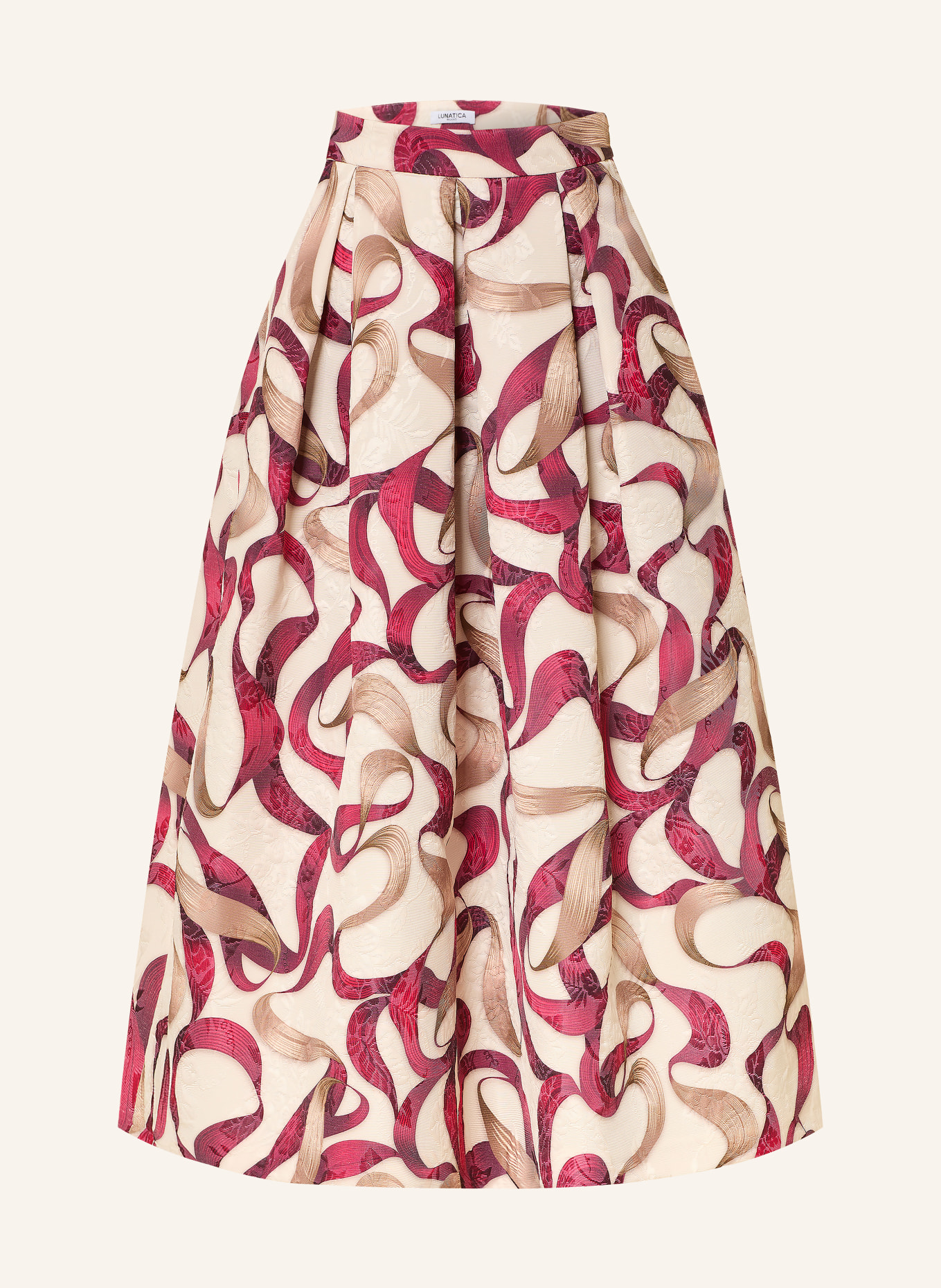 LUNATICA MILANO Rok: DONKERROOD / BEIGE / CRÈME