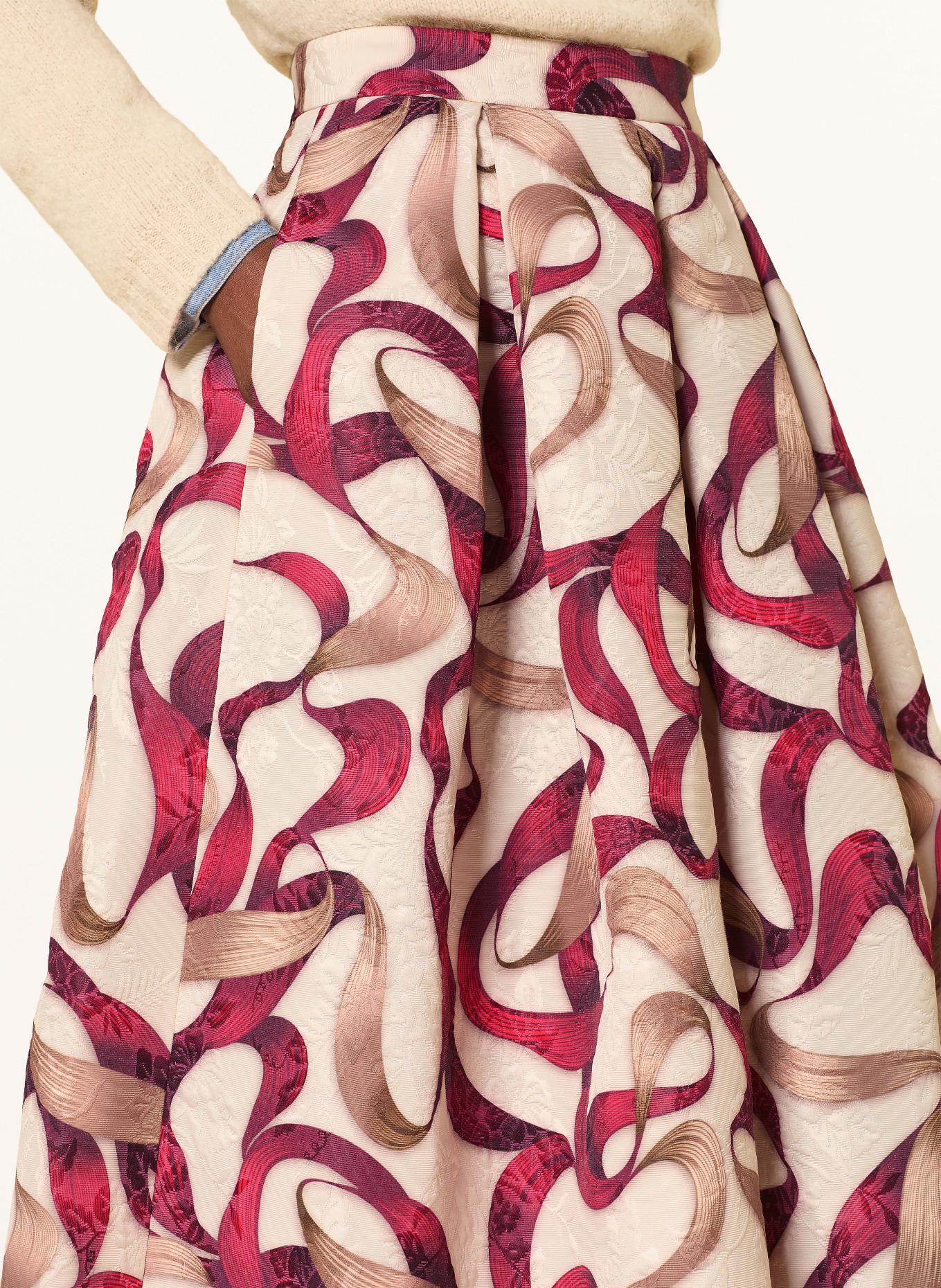 LUNATICA MILANO Rok: DONKERROOD / BEIGE / CRÈME