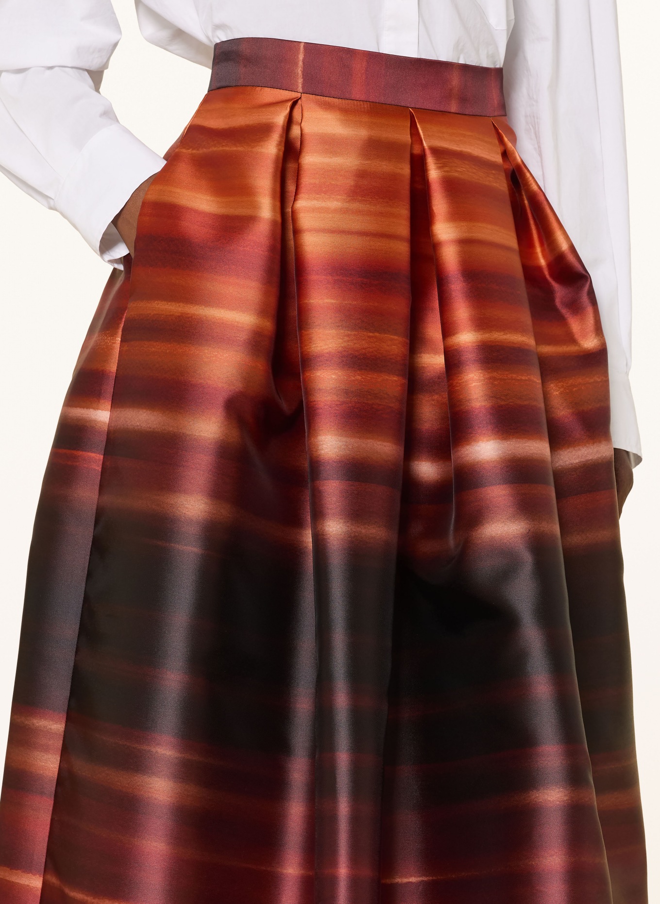 LUNATICA MILANO Plooirok: ORANJE / MARRON FONCÉ / DONKERORANJE