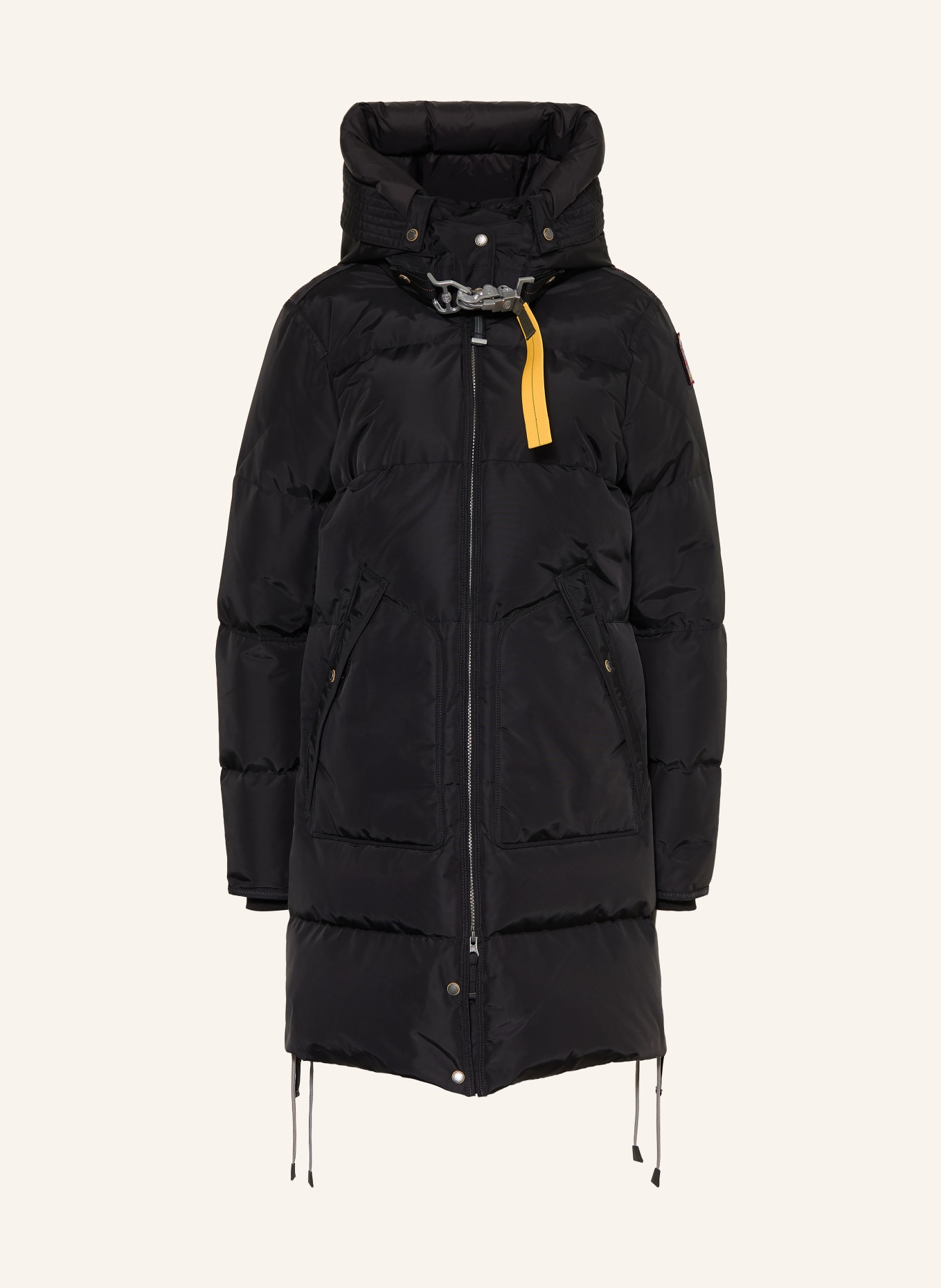 PARAJUMPERS Parka puchowa LONG BEAR z odpinanym kapturem: CZARNY