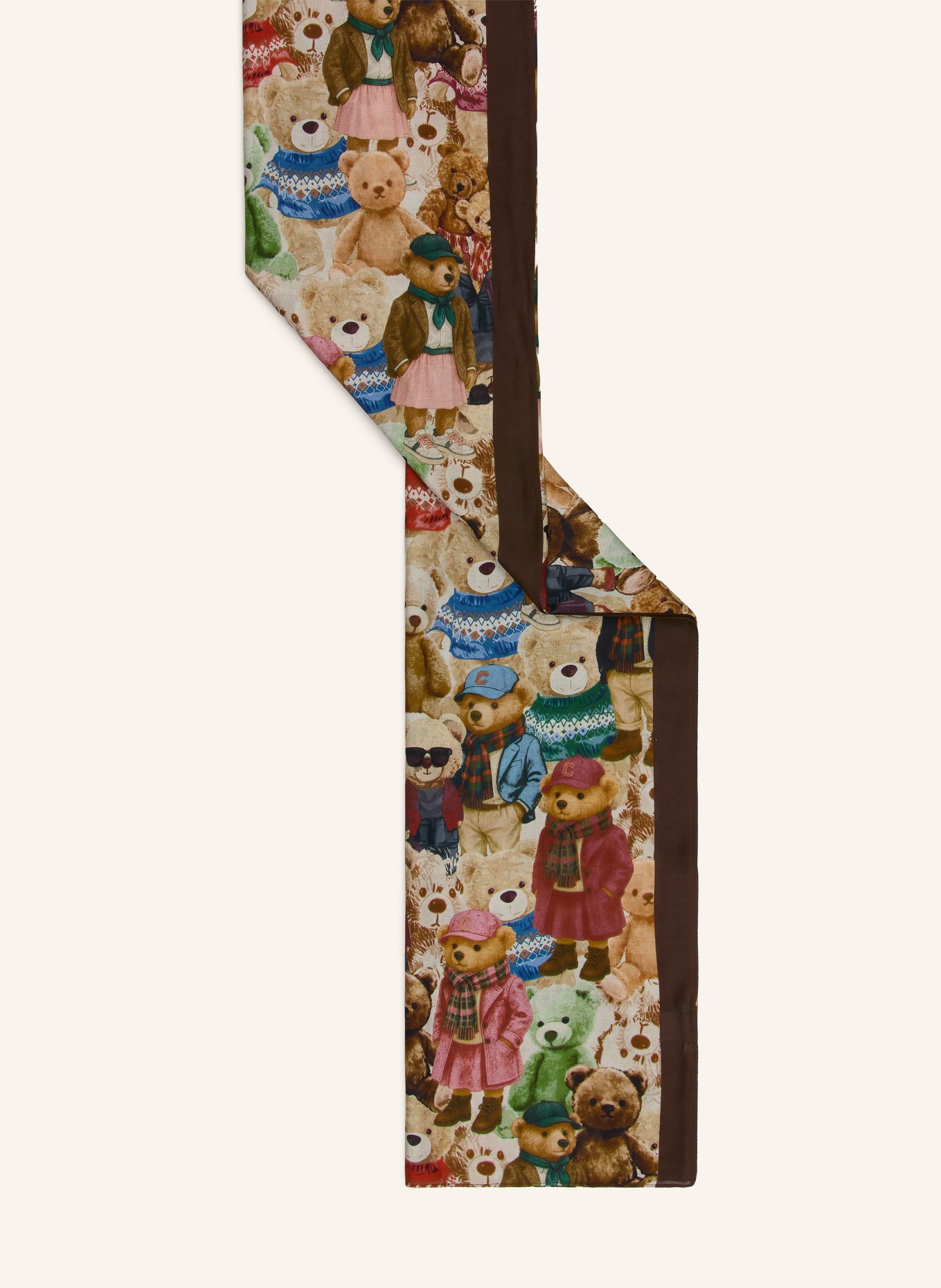 CODELLO Scarves: DARK BROWN / BEIGE / RED
