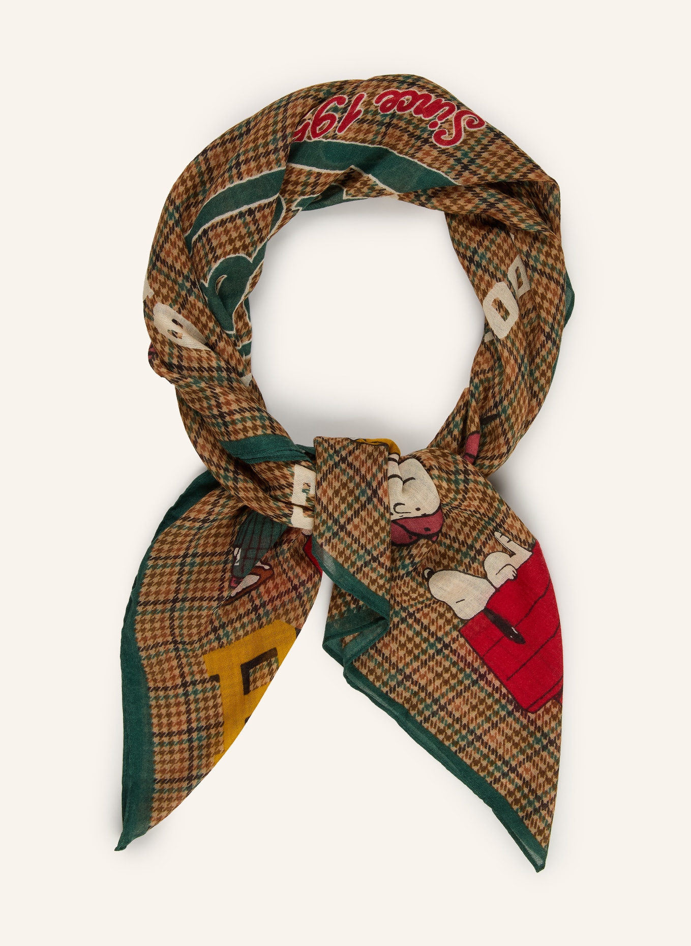 CODELLO Scarf: BEIGE / BROWN / DARK GREEN
