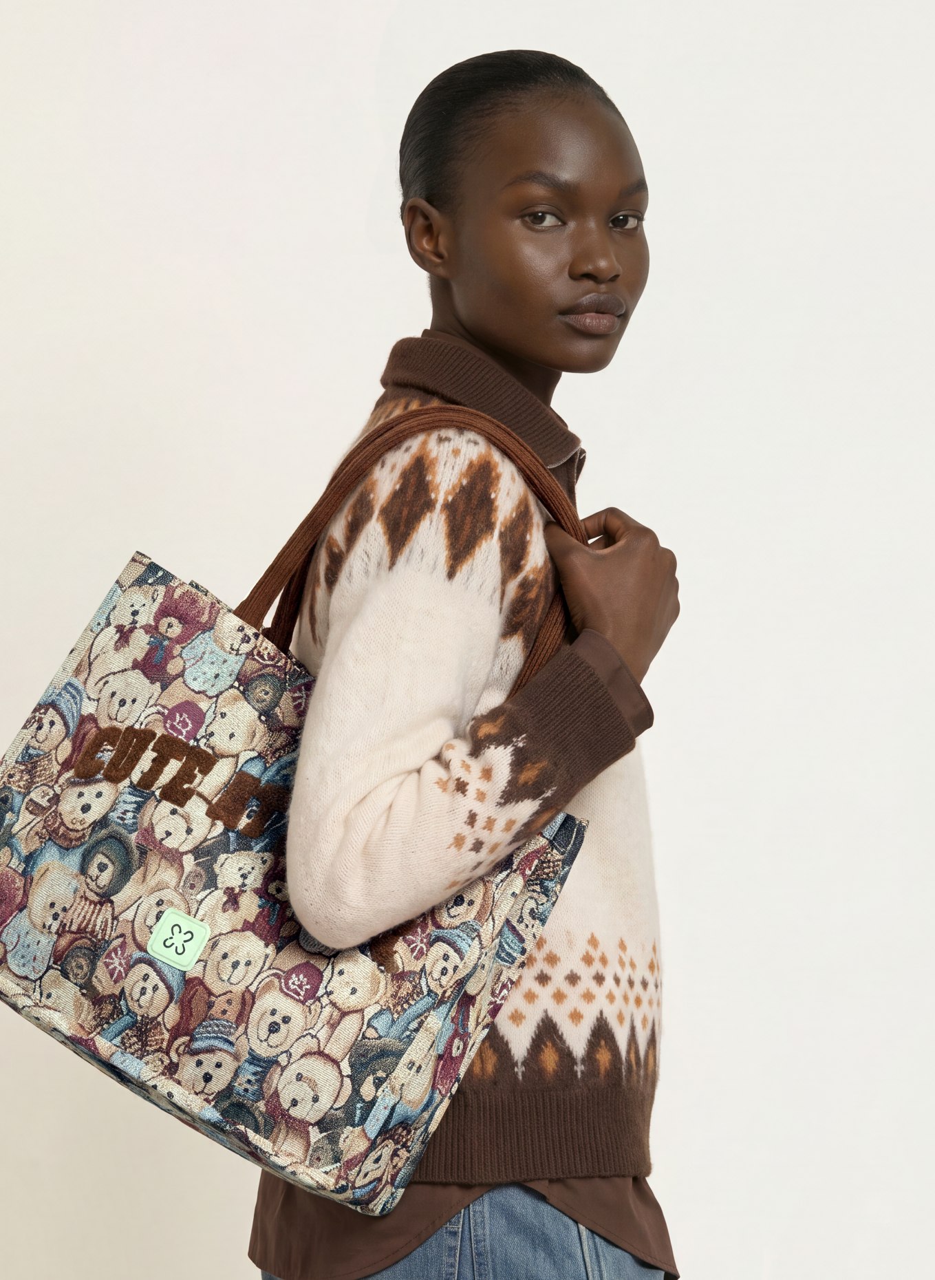 CODELLO Shoppers: BEIGE / DONKERROOD / BLAUW