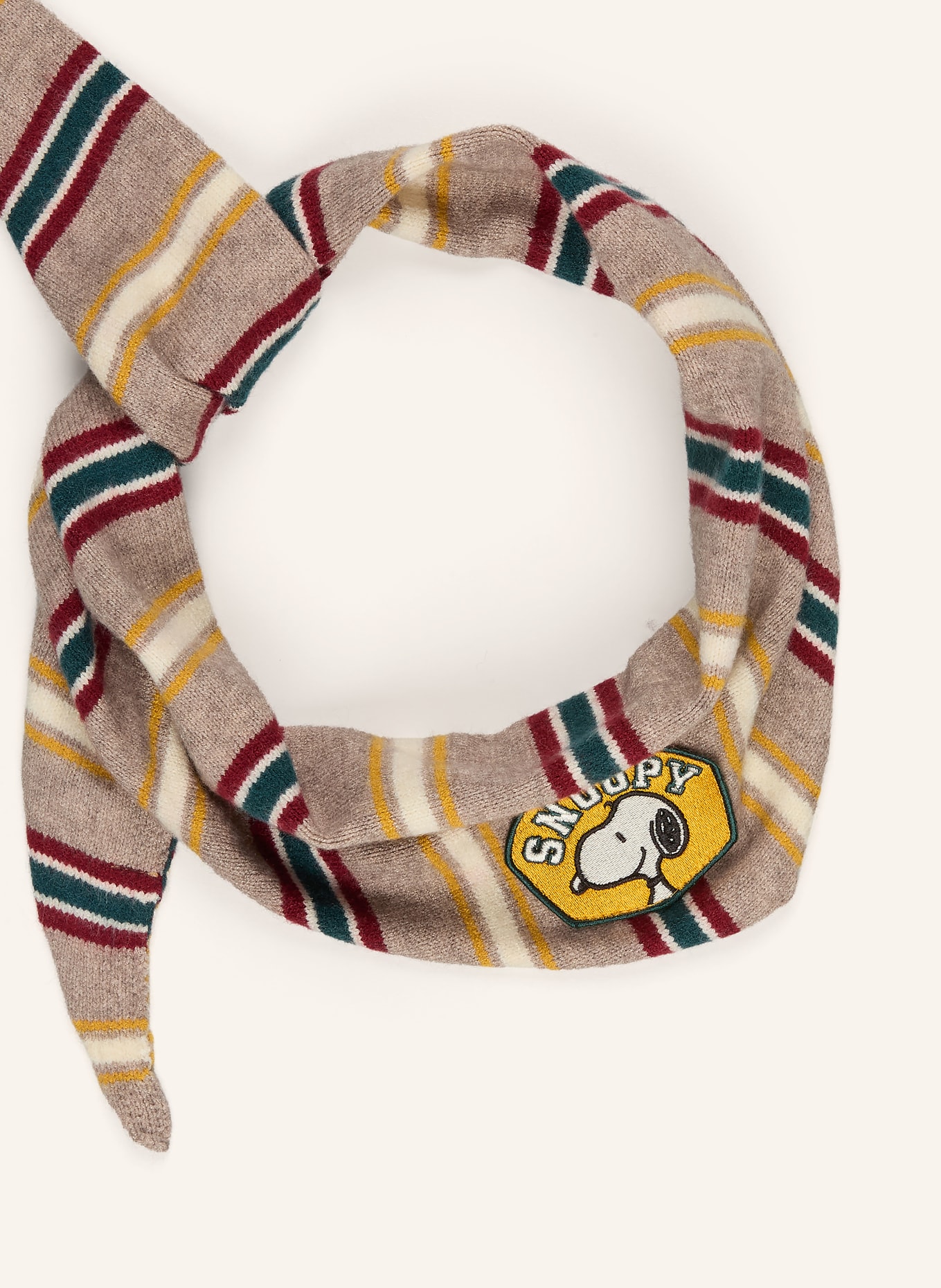 CODELLO Triangular scarf: GRAY / DARK RED / DARK GREEN