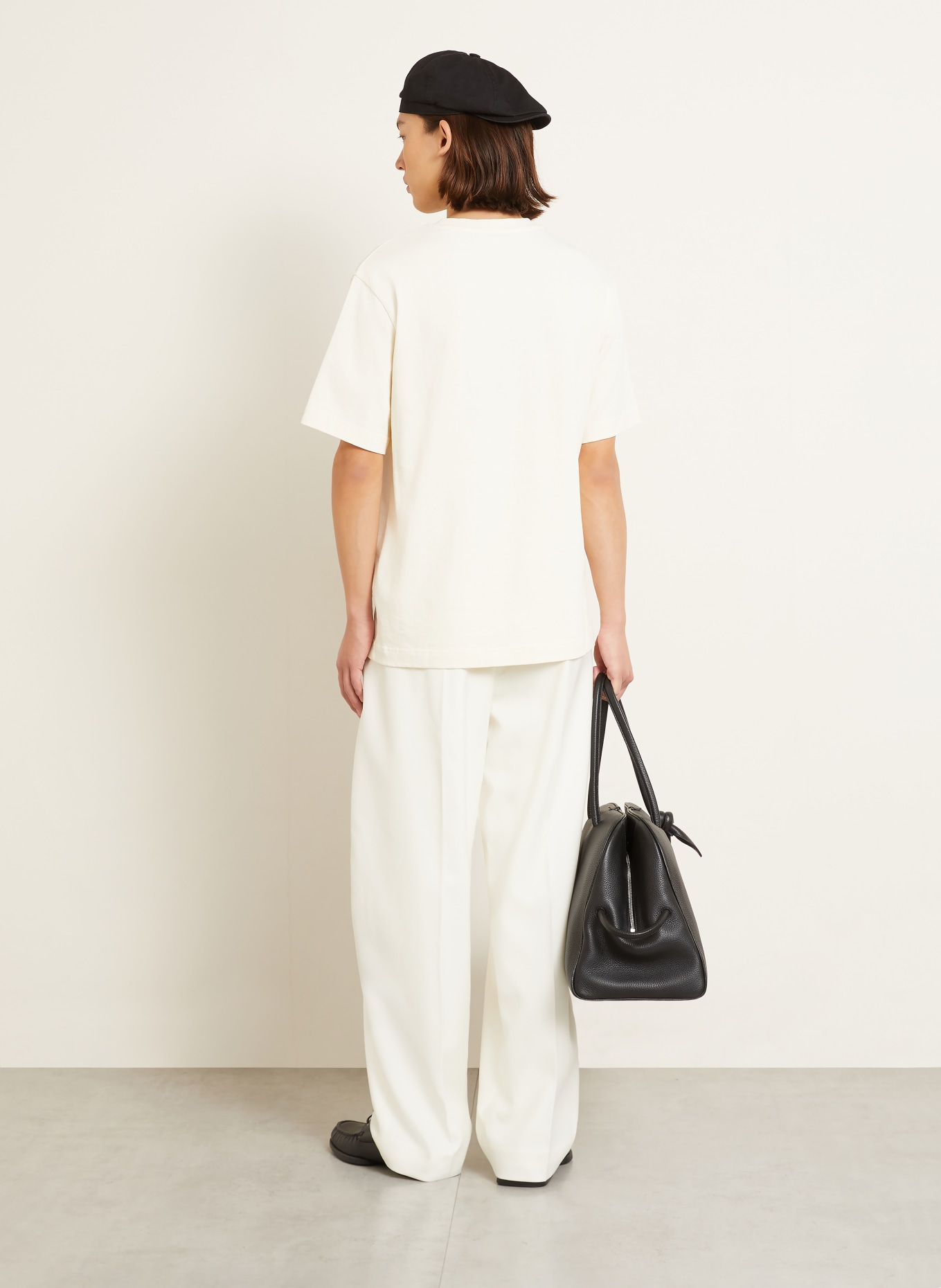 JACQUEMUS T-shirt LE TSHIRT PALMIER: CRÈME / MARRON FONCÉ