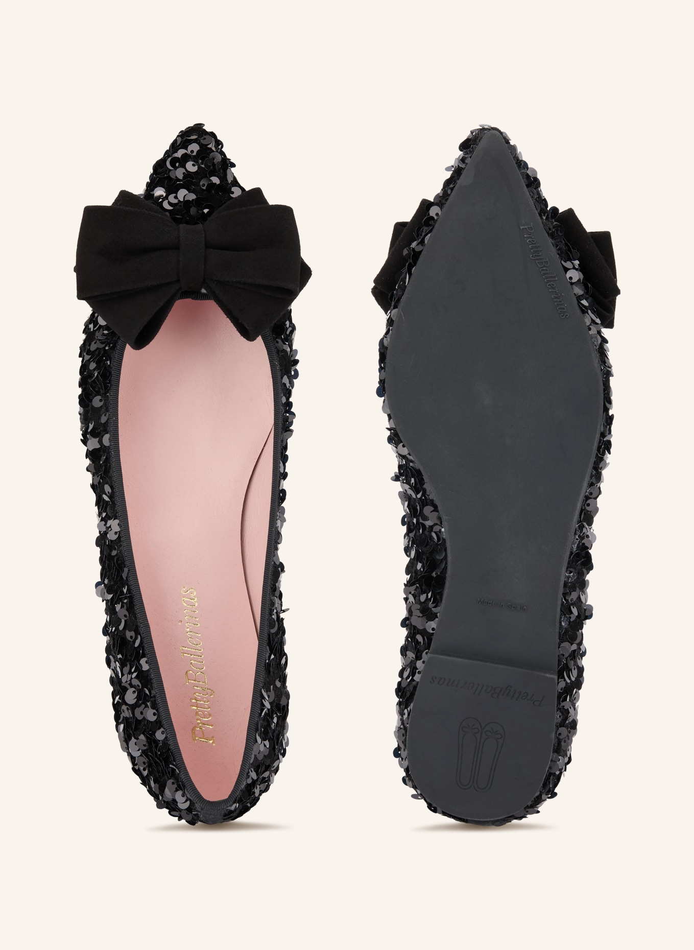 Pretty Ballerinas Balerine SALMA cu paiete: NEGRU