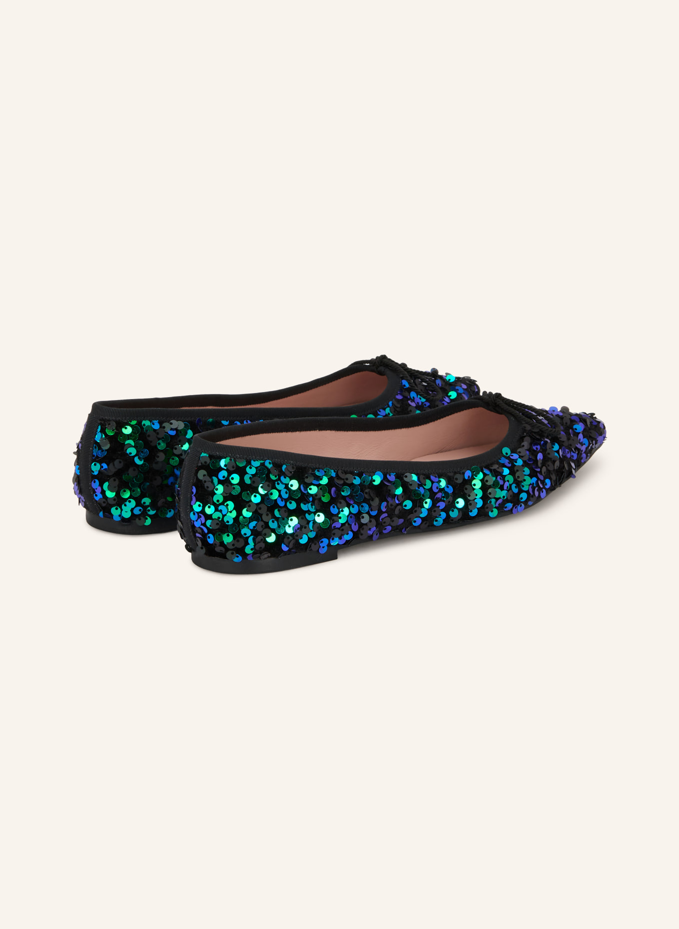 Pretty Ballerinas SALMA Ballerinas with Sequins: BLACK / DARK GREEN / GREEN
