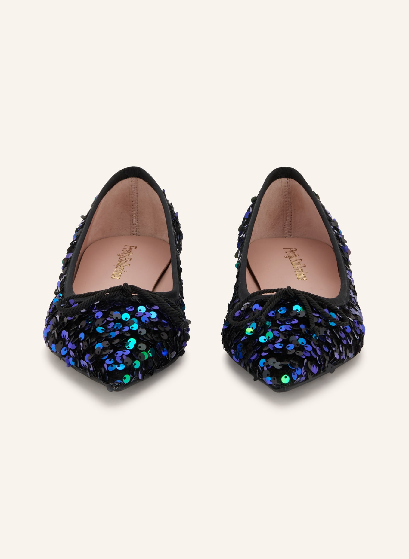 Pretty Ballerinas SALMA Ballerinas with Sequins: BLACK / DARK GREEN / GREEN