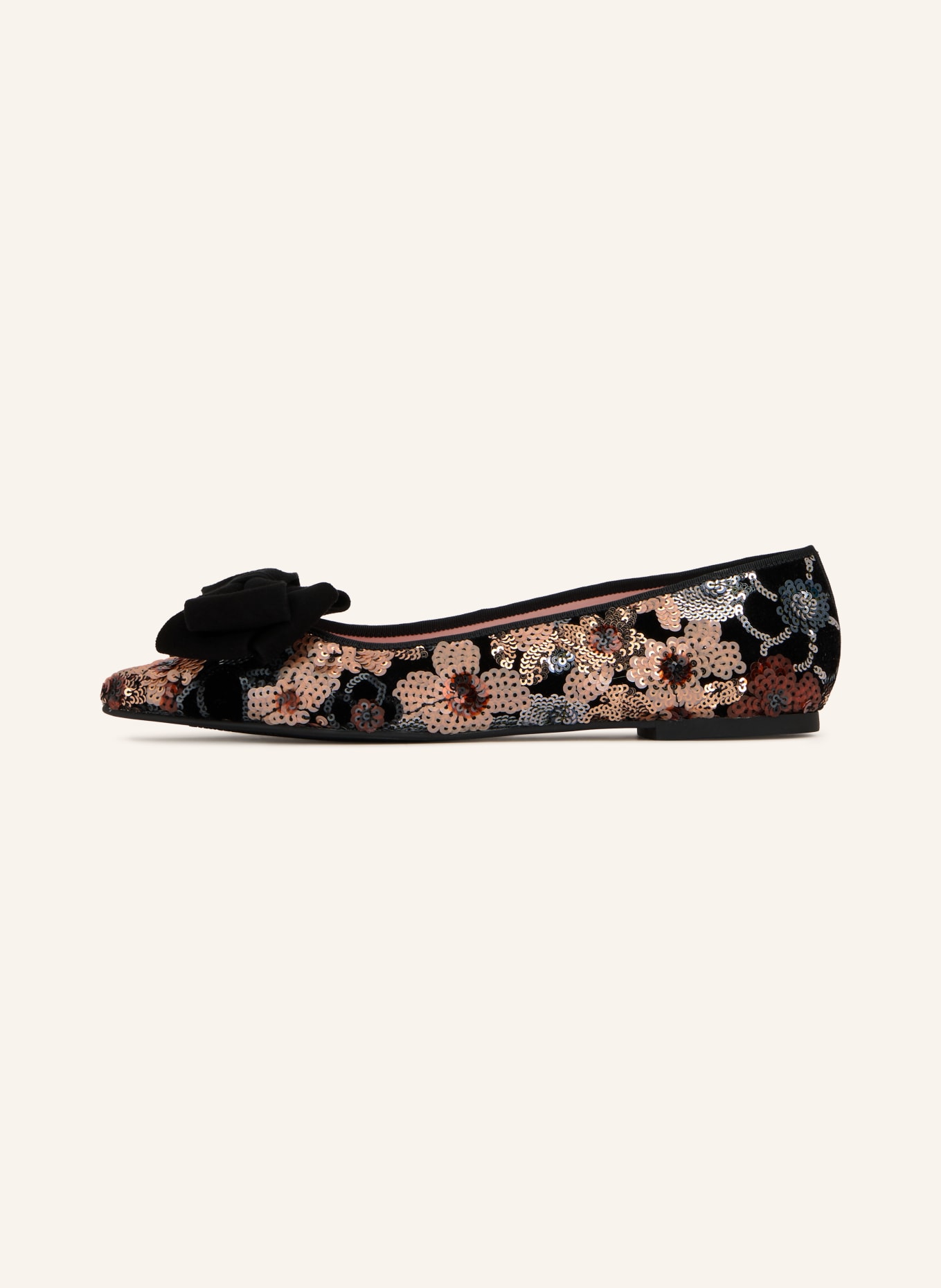 Pretty Ballerinas VIOLA Ballerinas with Sequins: BLACK / ROSE GOLD / BROWN