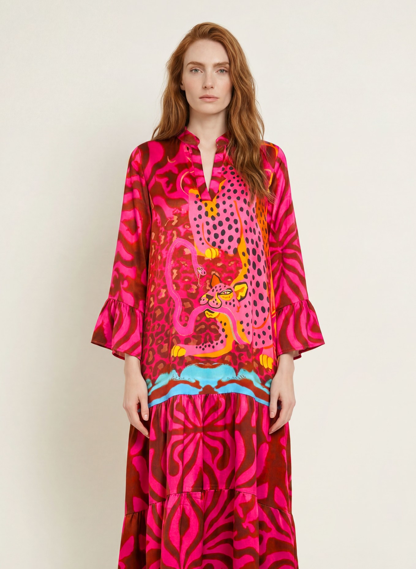 miss goodlife Rochie din satin: ROZ / PORTOCALIU NEON / TURCOAZ