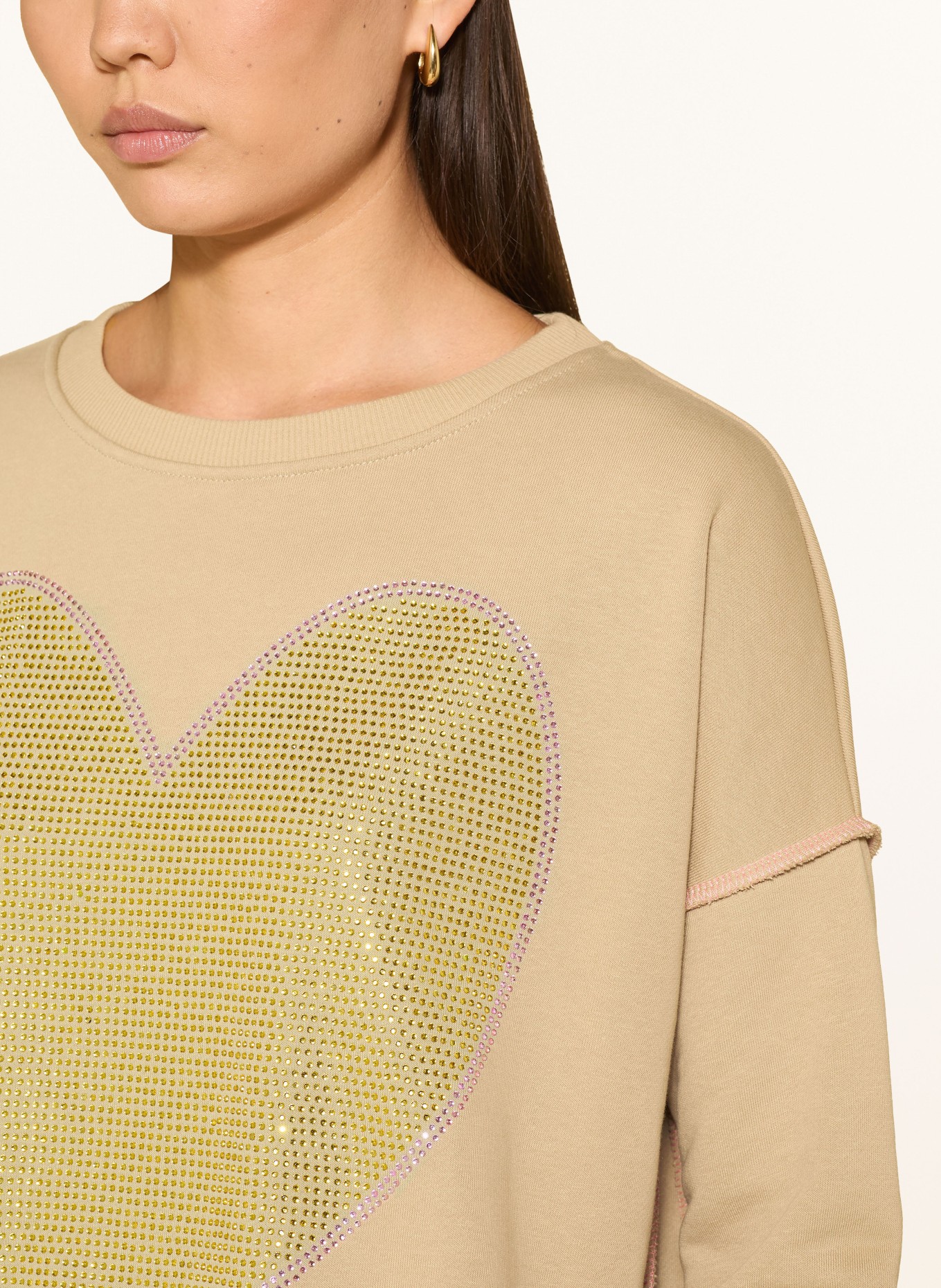 miss goodlife Tröja med strass: BEIGE