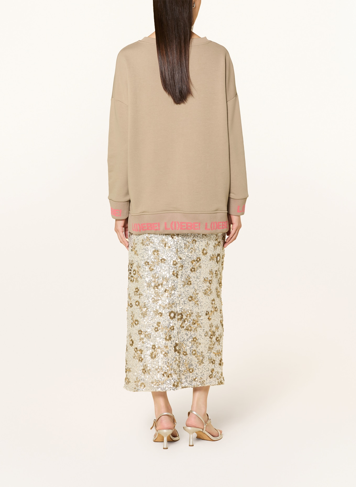 miss goodlife Sequin Sweatshirt: BEIGE / SILVER / GOLD