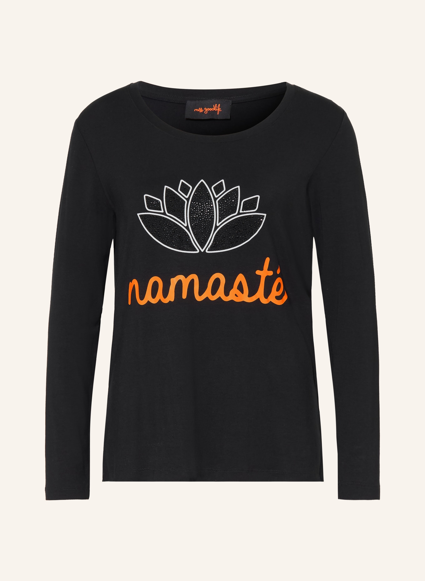 miss goodlife Longsleeve mit Pailletten: SCHWARZ