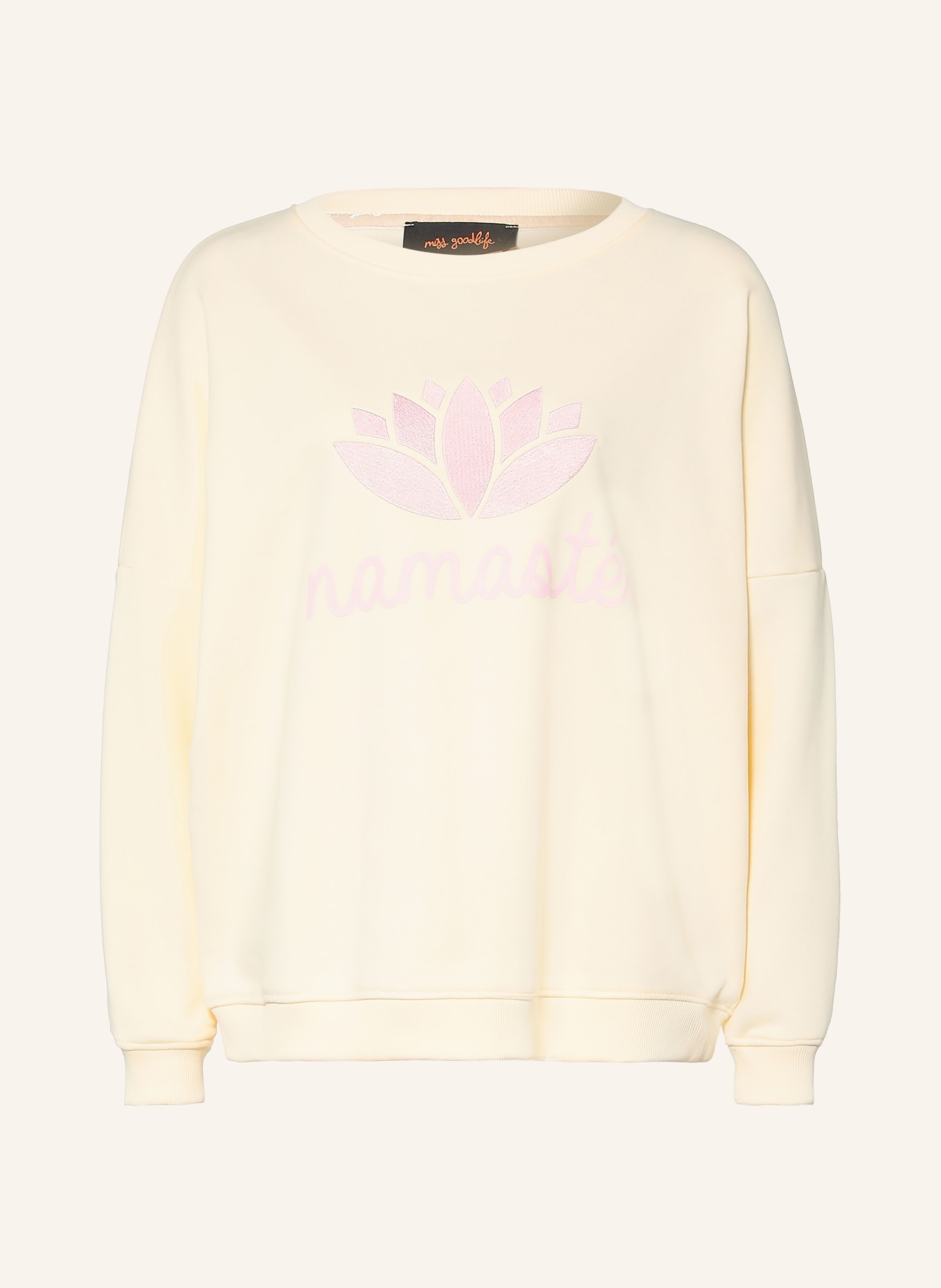 miss goodlife Oversized Sweatshirt: LIGHT YELLOW / PINK