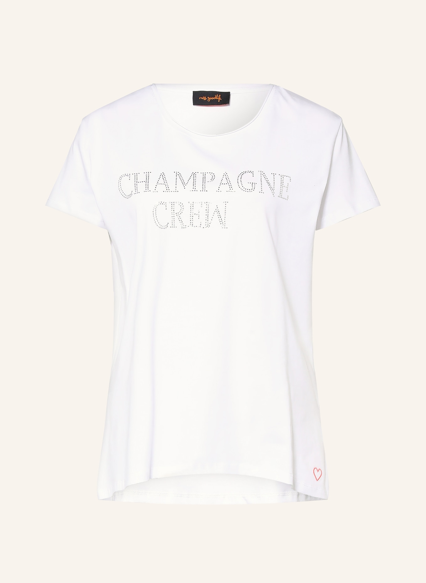 miss goodlife T-shirt orné de strass: BLANC