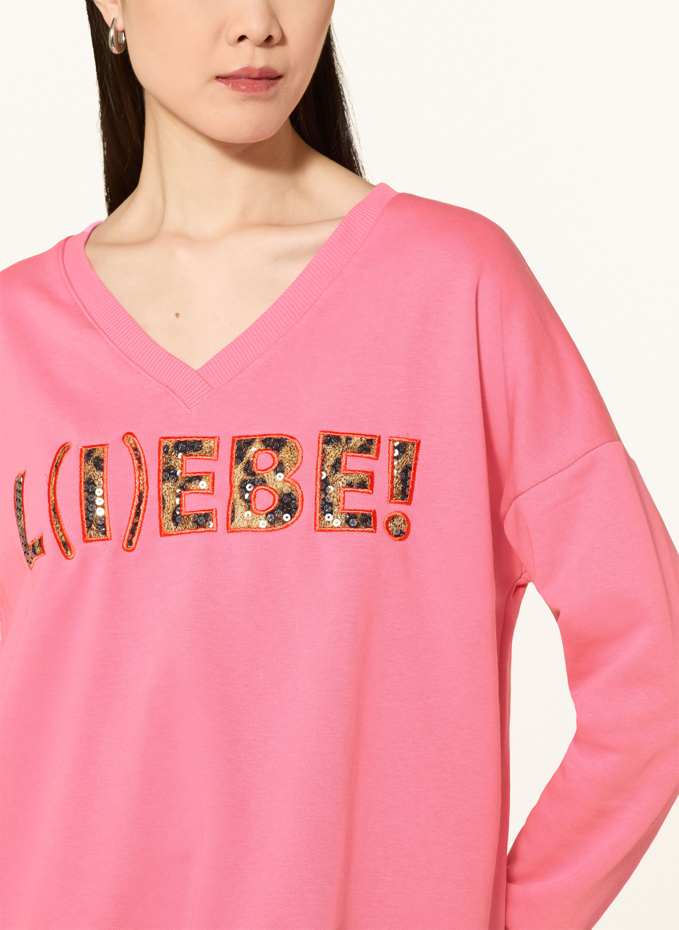 miss goodlife Sequin Sweatshirt: PINK / BEIGE / BLACK
