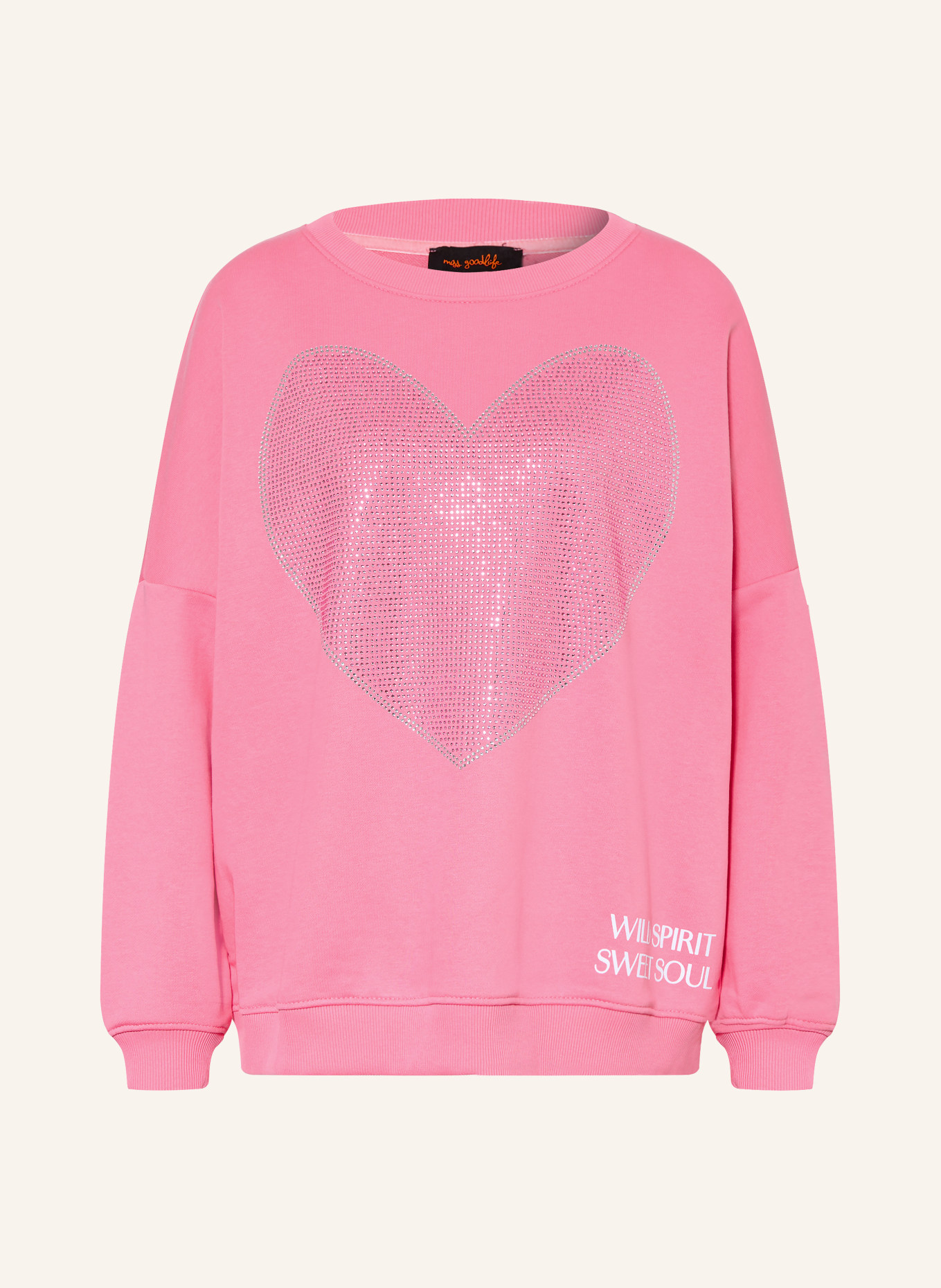 miss goodlife Tröja med strass: ROSA
