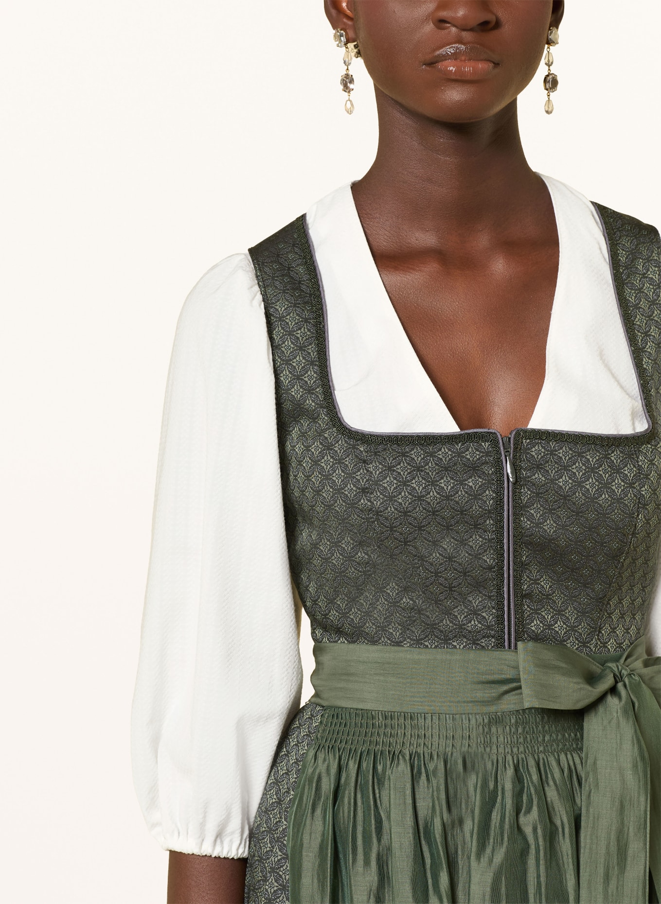 Spieth & Wensky Dirndlbluse KADETT mit 3/4-Arm: WEISS
