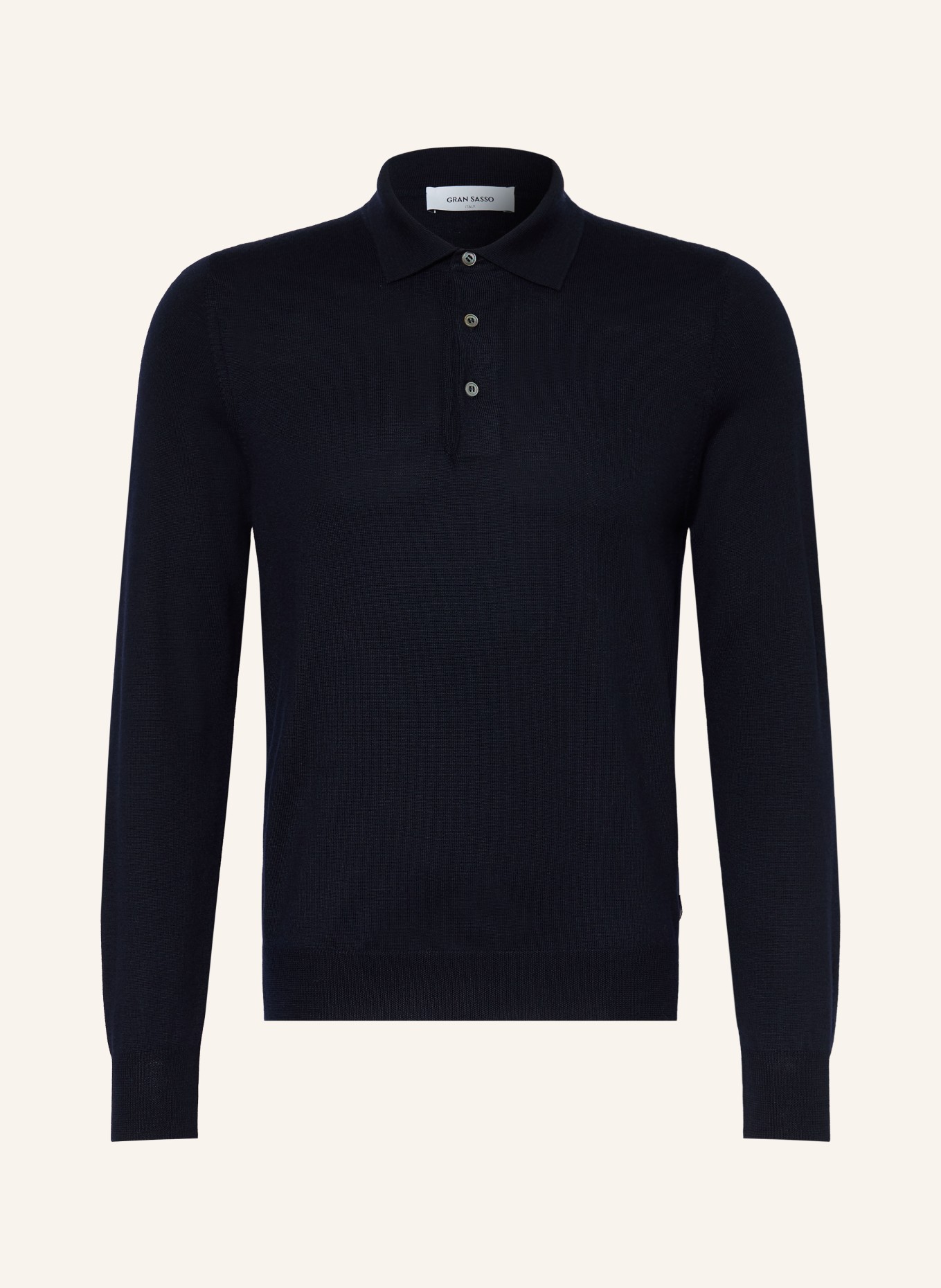 GRAN SASSO Strick-Poloshirt: DUNKELBLAU
