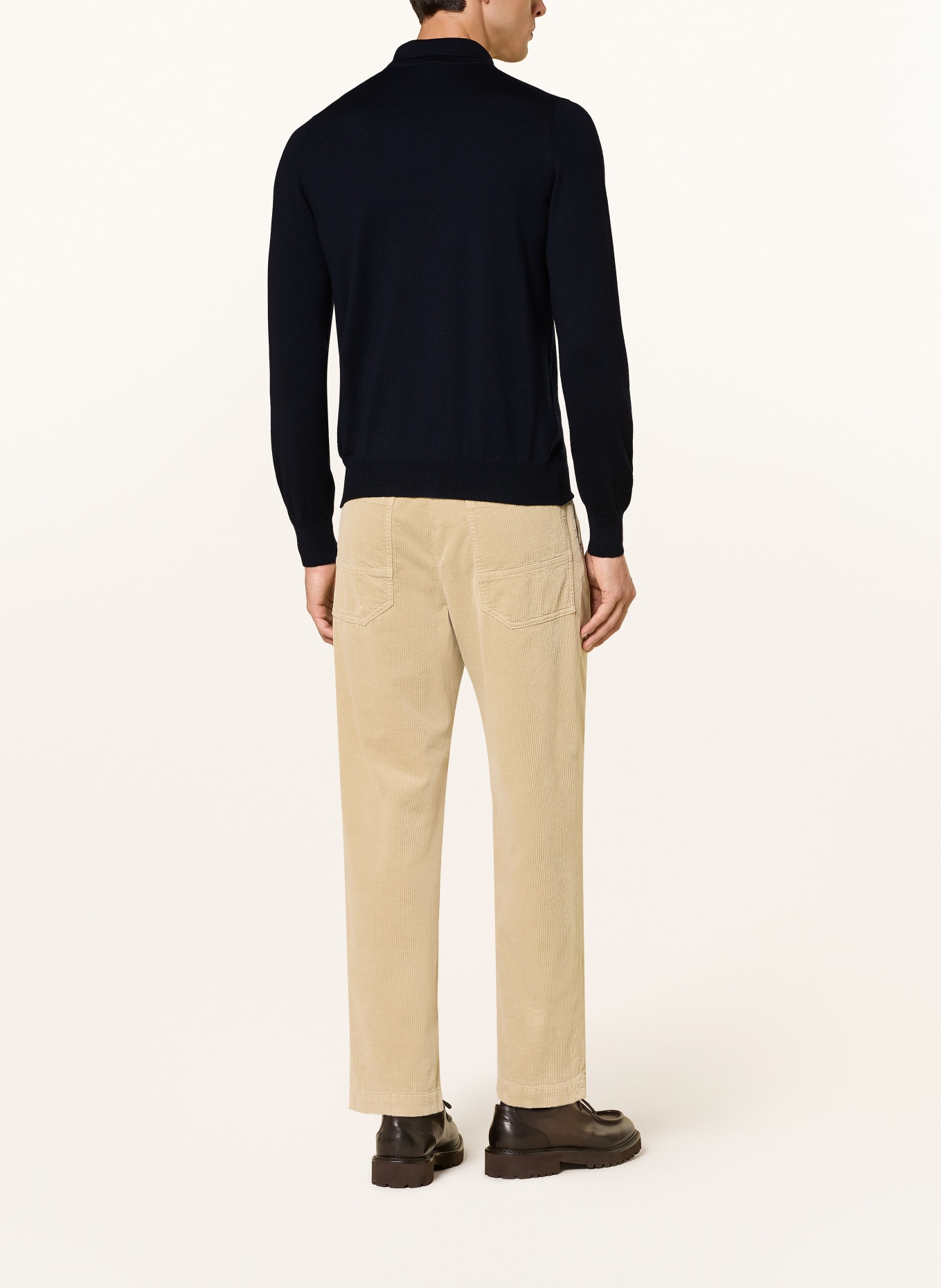 GRAN SASSO Strick-Poloshirt: DUNKELBLAU