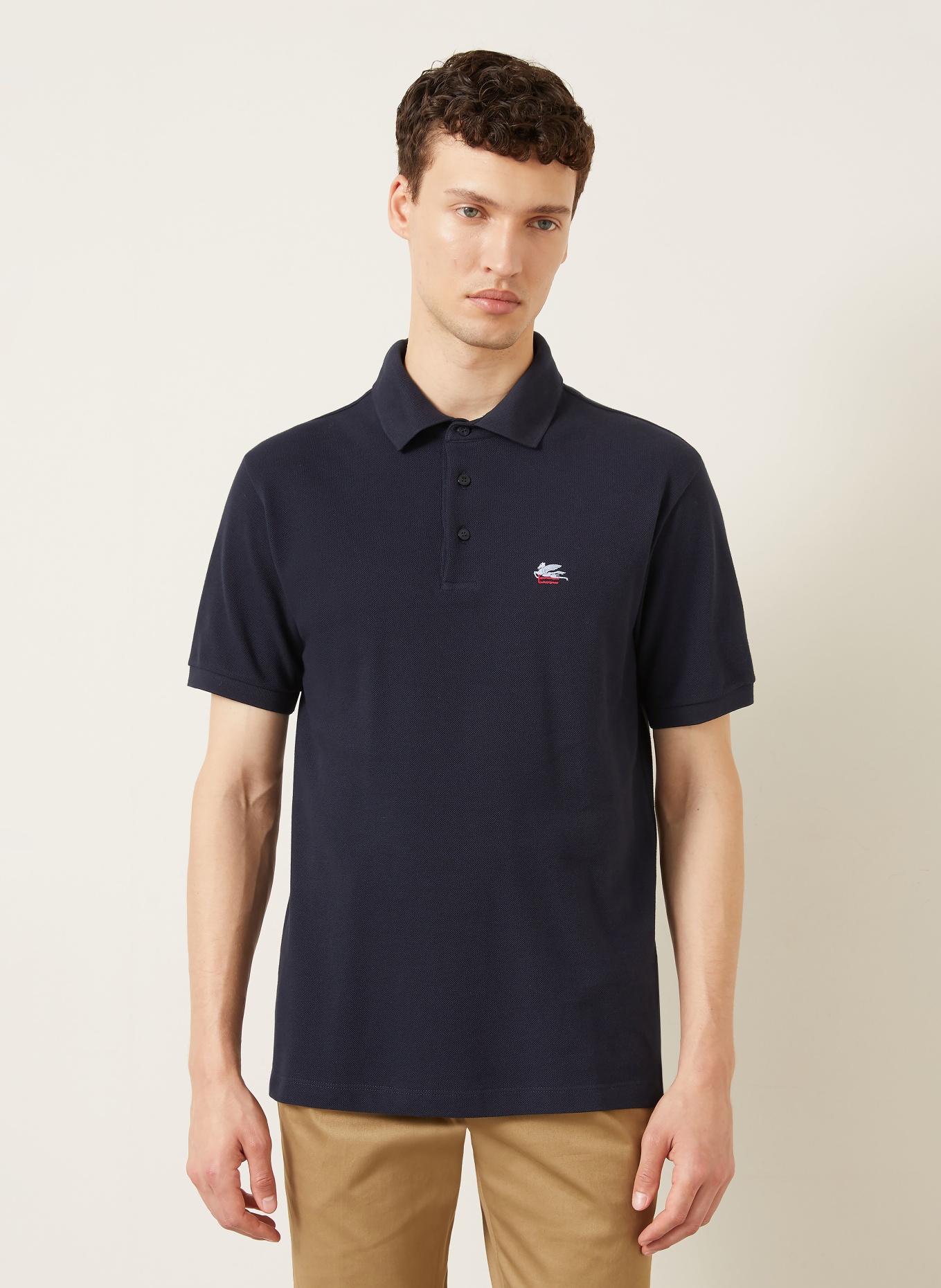 ETRO Piqué polo shirt: DARK BLUE