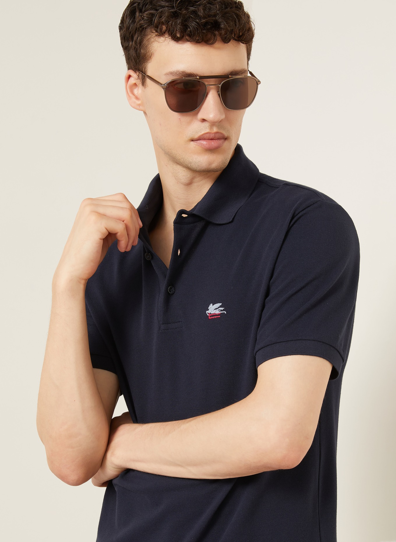 ETRO Piqué polo shirt: DARK BLUE