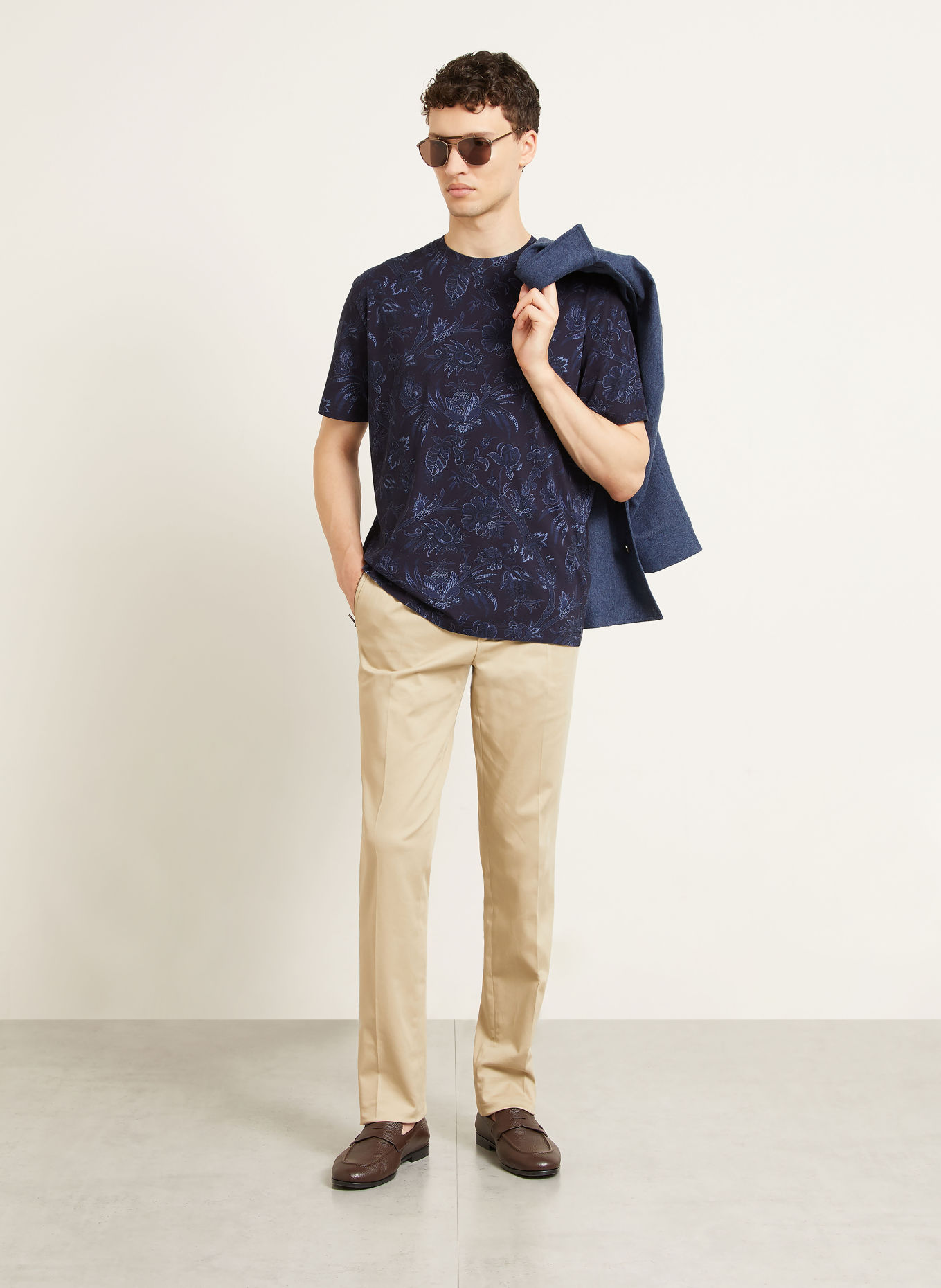 ETRO T-shirt: DONKERBLAUW / LICHTBLAUW
