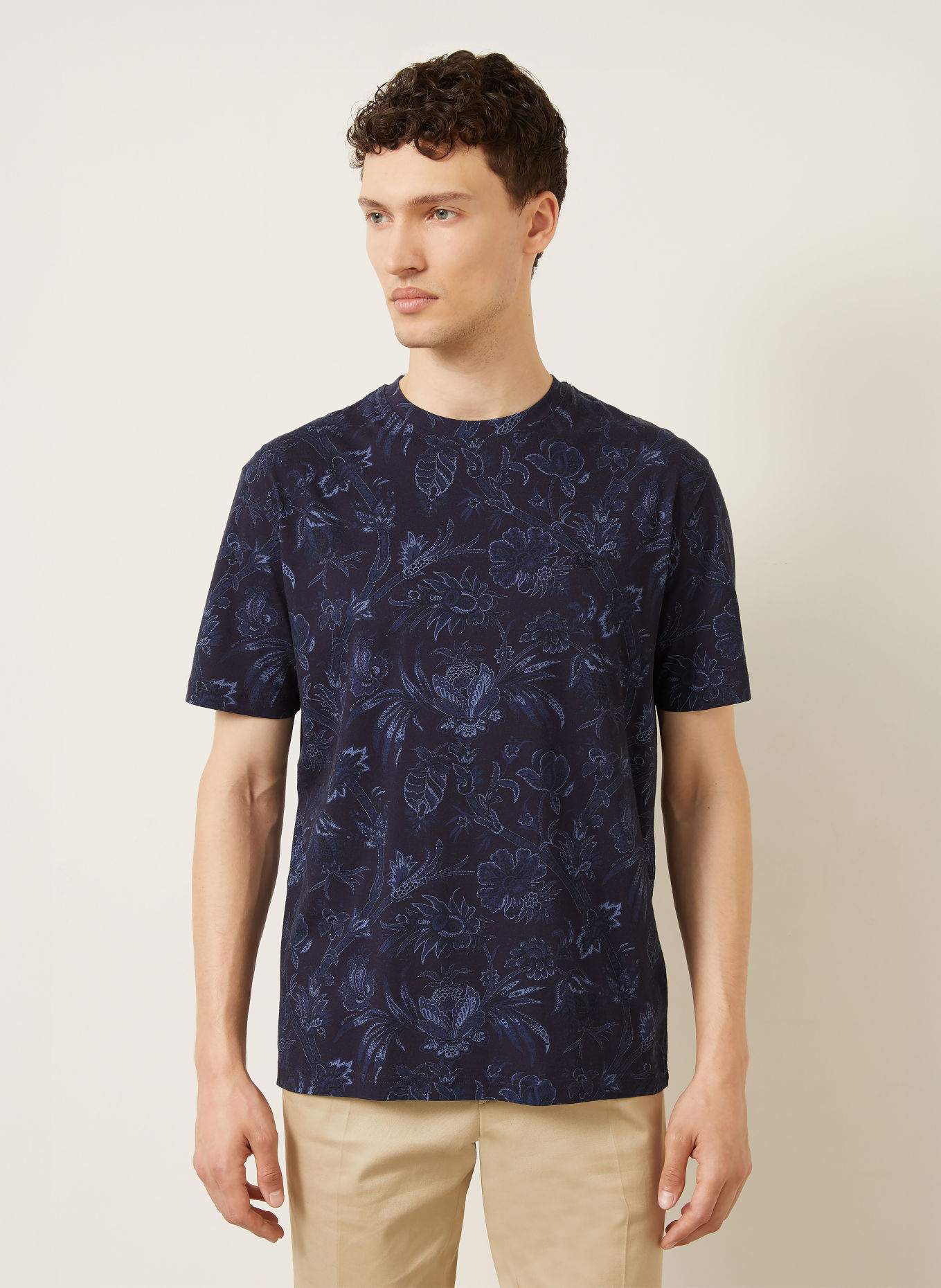 ETRO T-shirt: DONKERBLAUW / LICHTBLAUW
