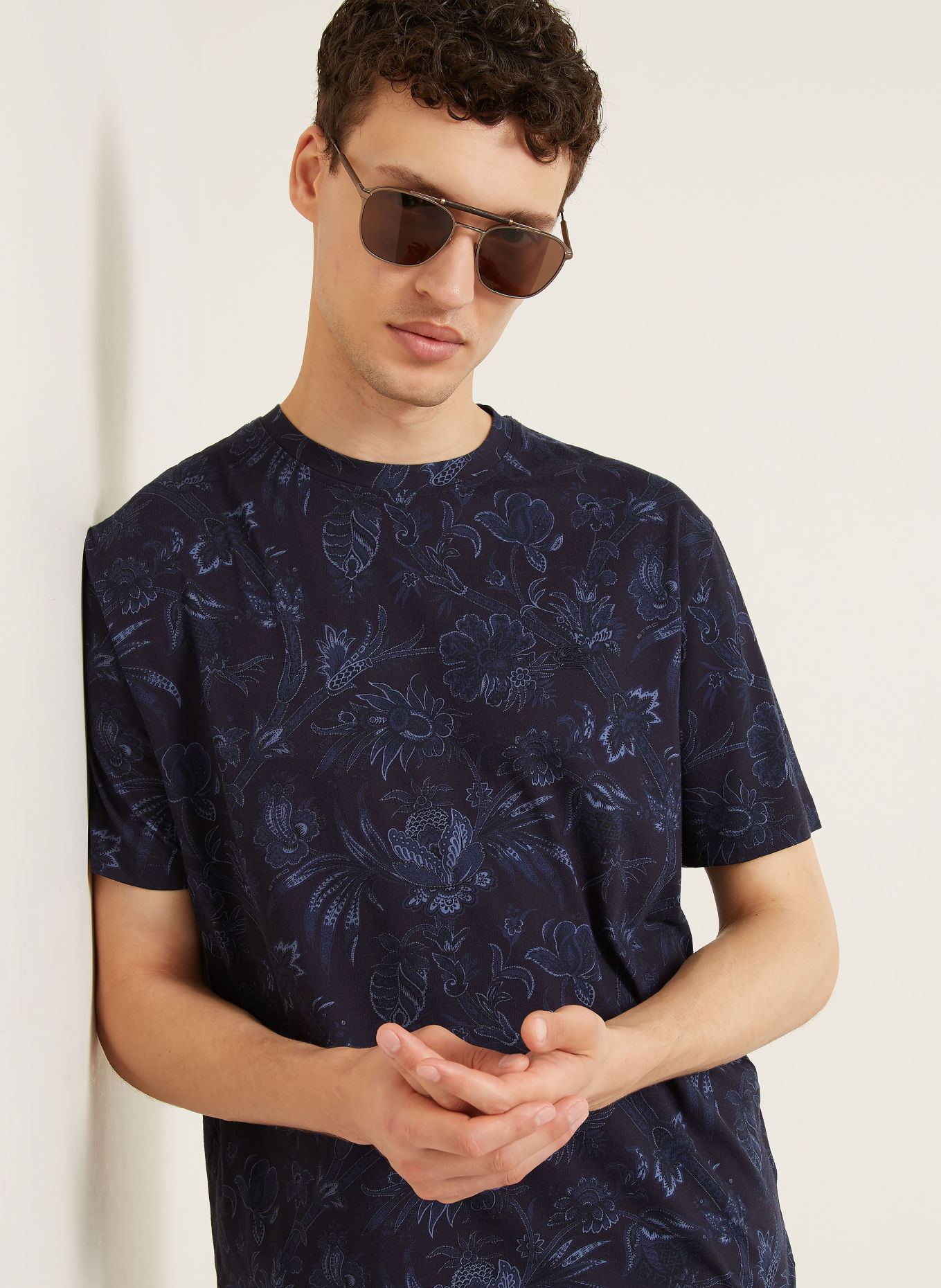 ETRO T-shirt: DONKERBLAUW / LICHTBLAUW