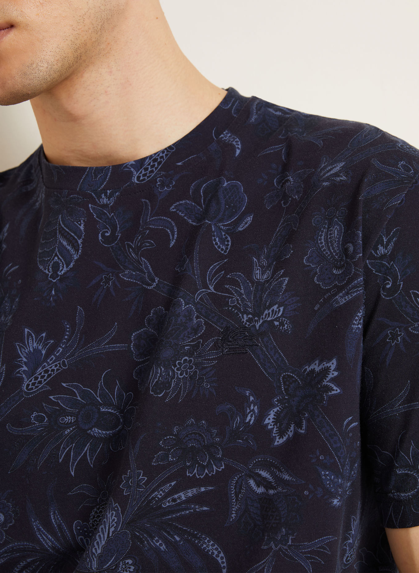 ETRO T-shirt: DONKERBLAUW / LICHTBLAUW