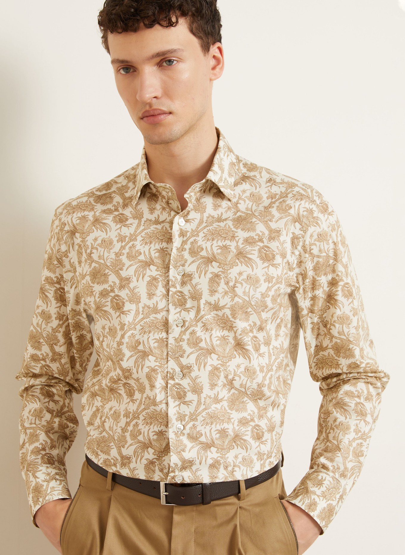ETRO Comfort Fit Shirt: LIGHT BROWN / BEIGE