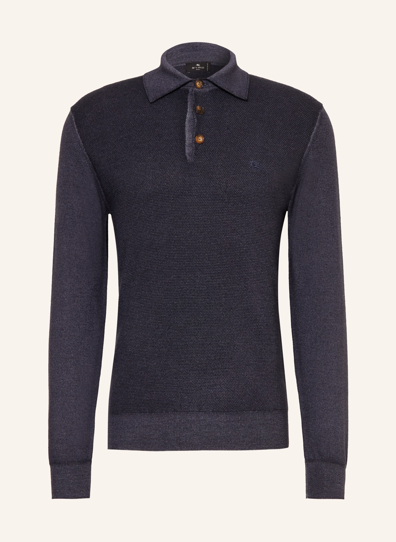 ETRO Strick-Poloshirt: DUNKELBLAU
