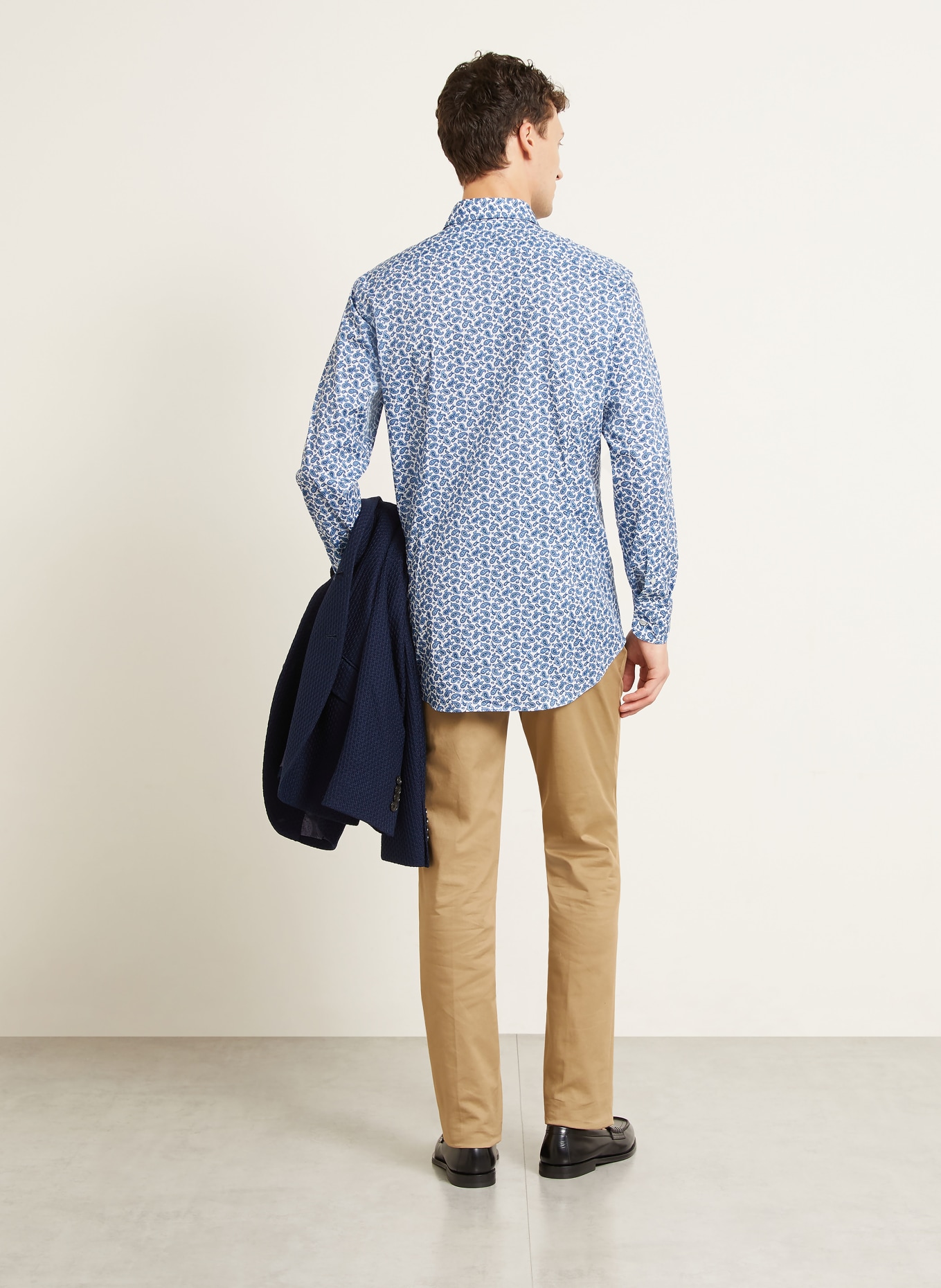 ETRO Comfort Fit Shirt: WHITE / LIGHT BLUE / DARK BLUE