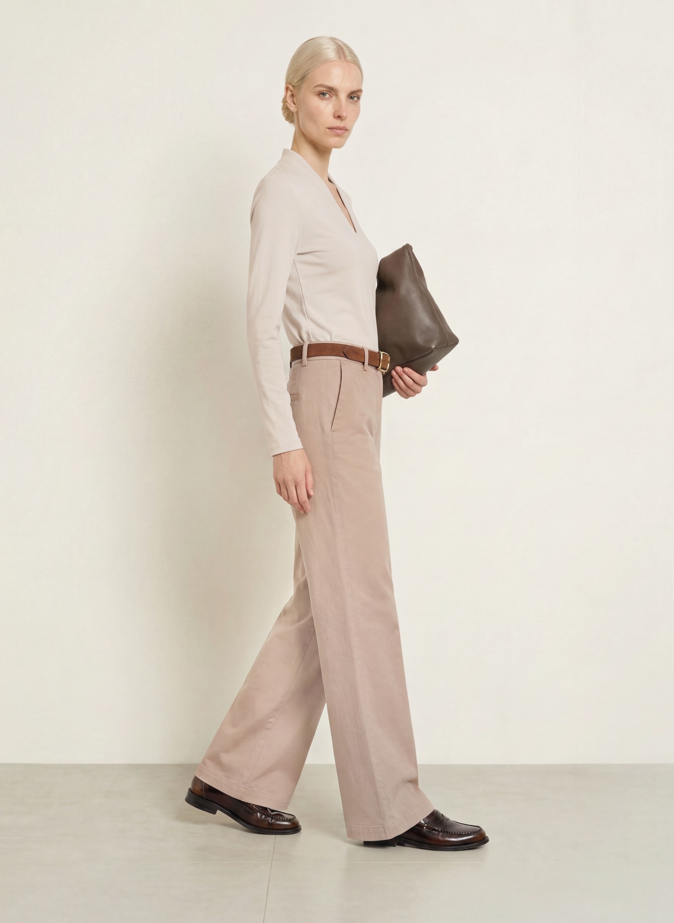 efixelle Long-sleeve shirt: BEIGE