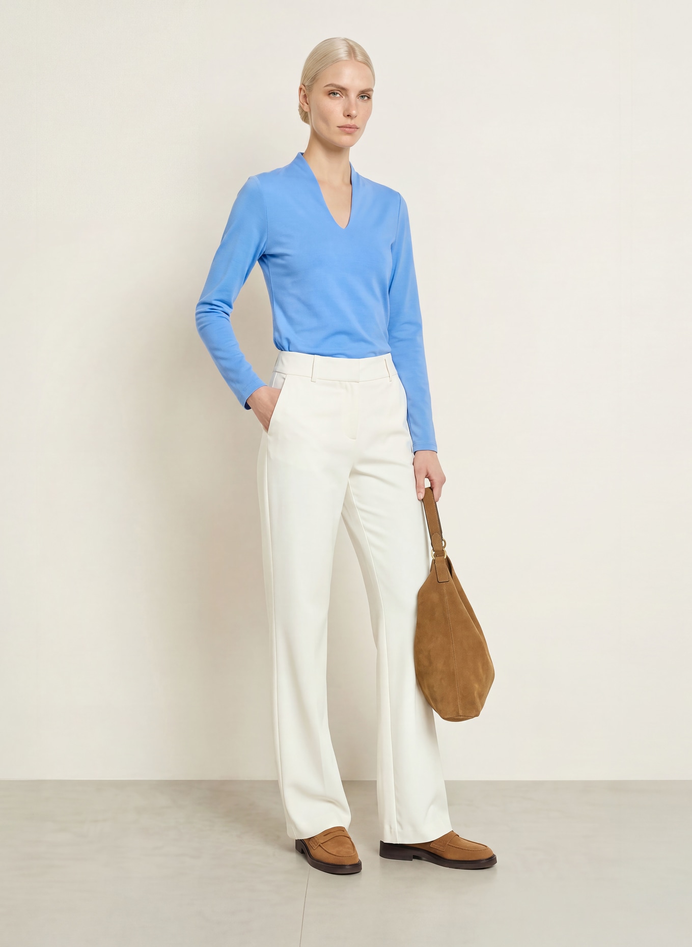 efixelle Longsleeve: LICHTBLAUW