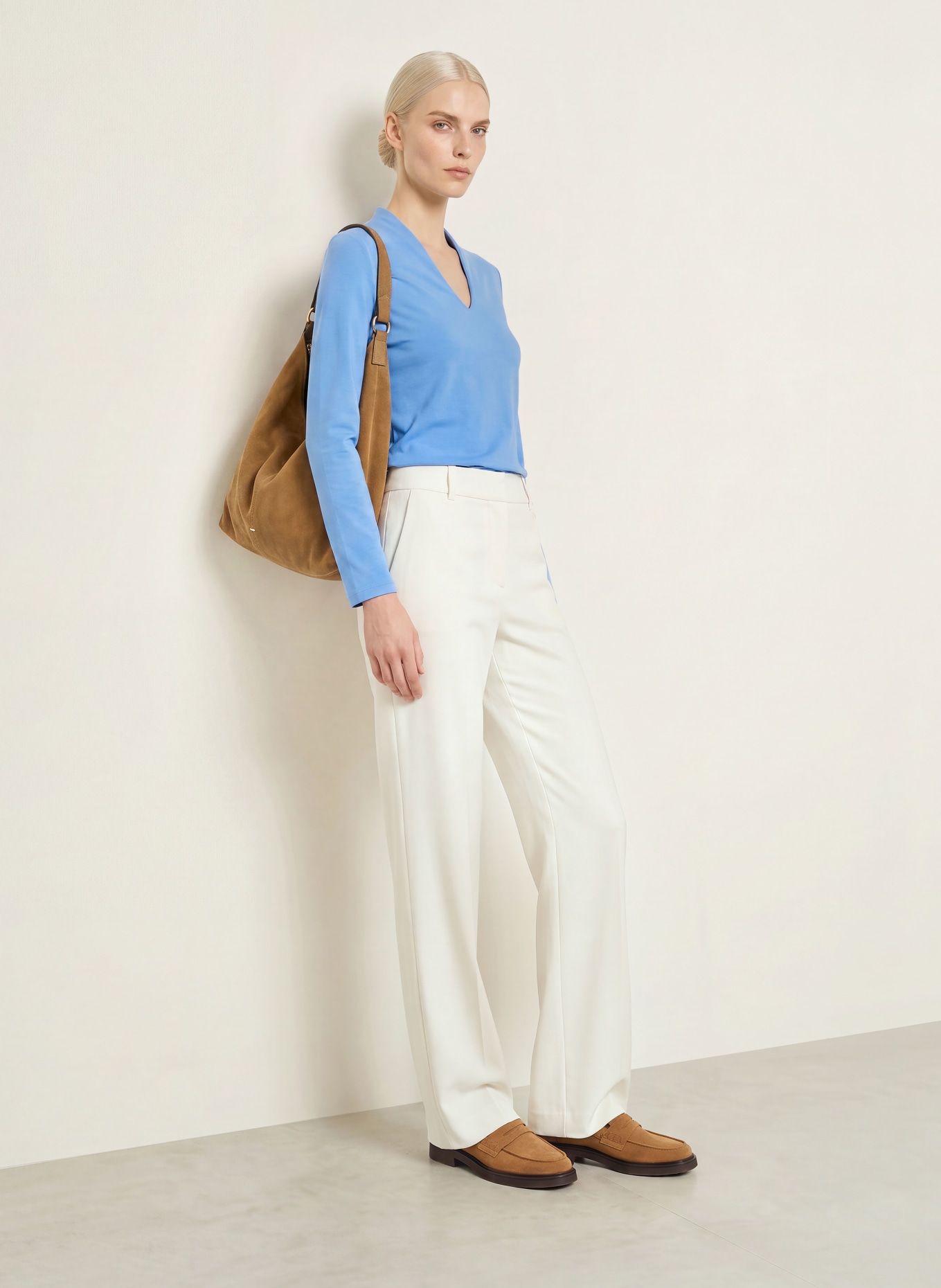 efixelle Longsleeve: LICHTBLAUW