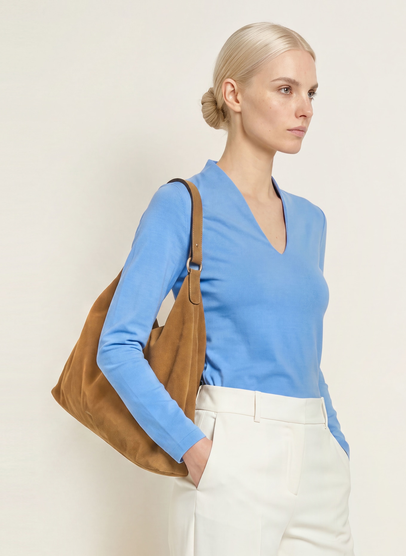 efixelle Longsleeve: LICHTBLAUW