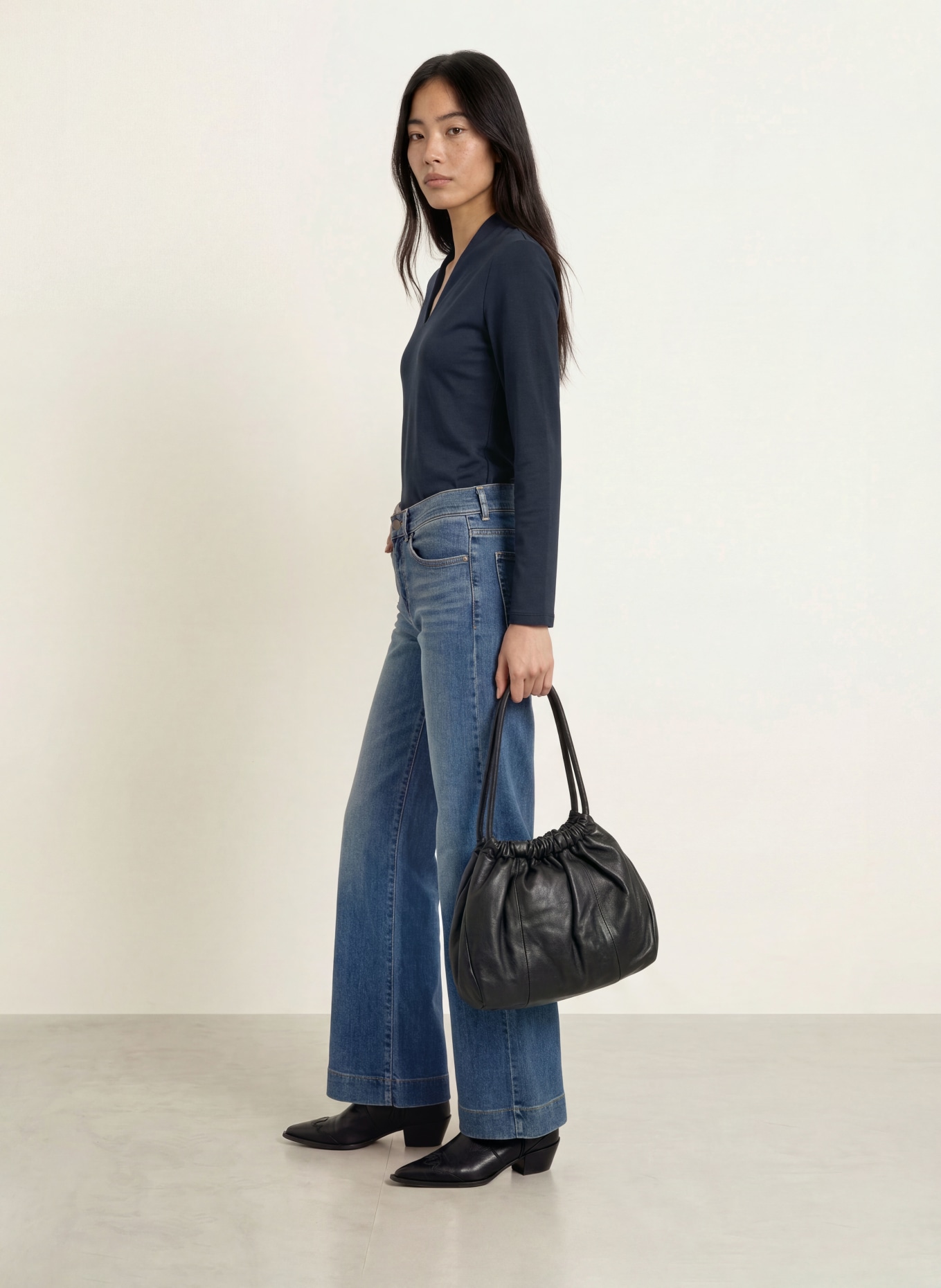 efixelle Long-sleeve shirt: DARK BLUE