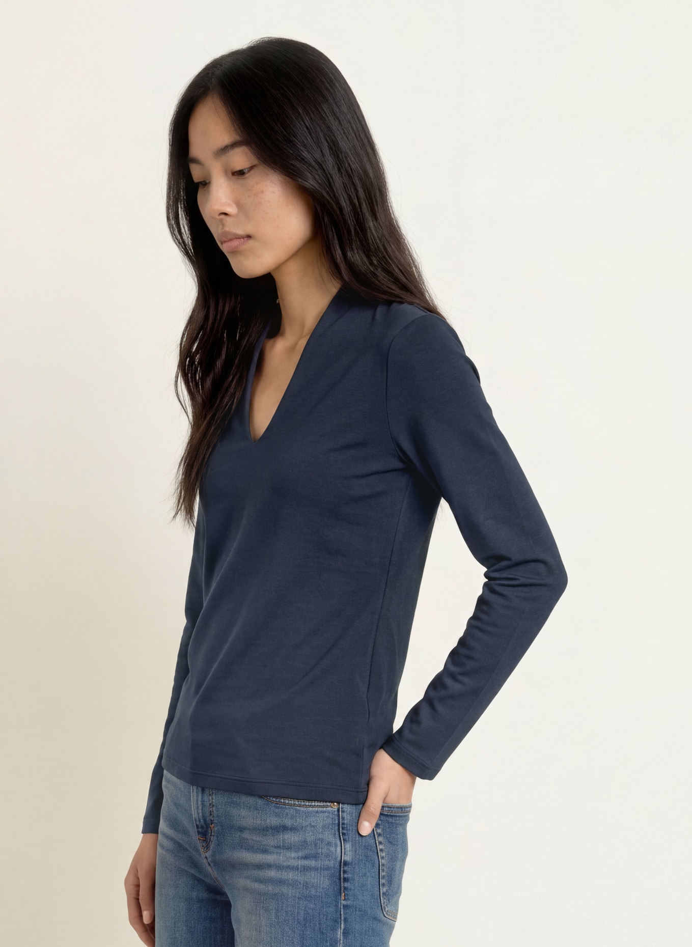efixelle Long-sleeve shirt: DARK BLUE