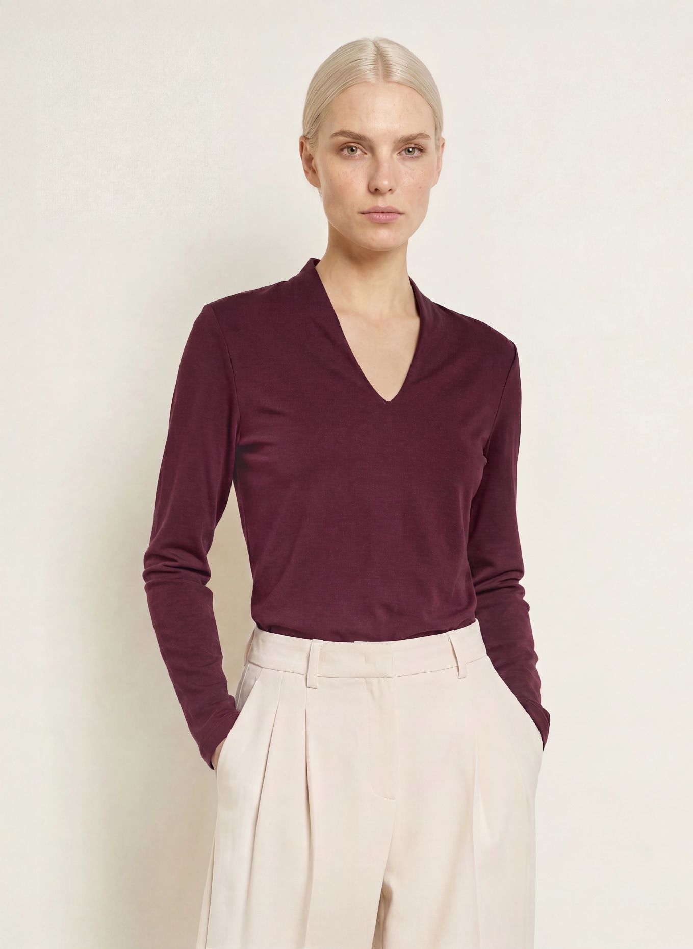 efixelle Longsleeve: DUNKELROT