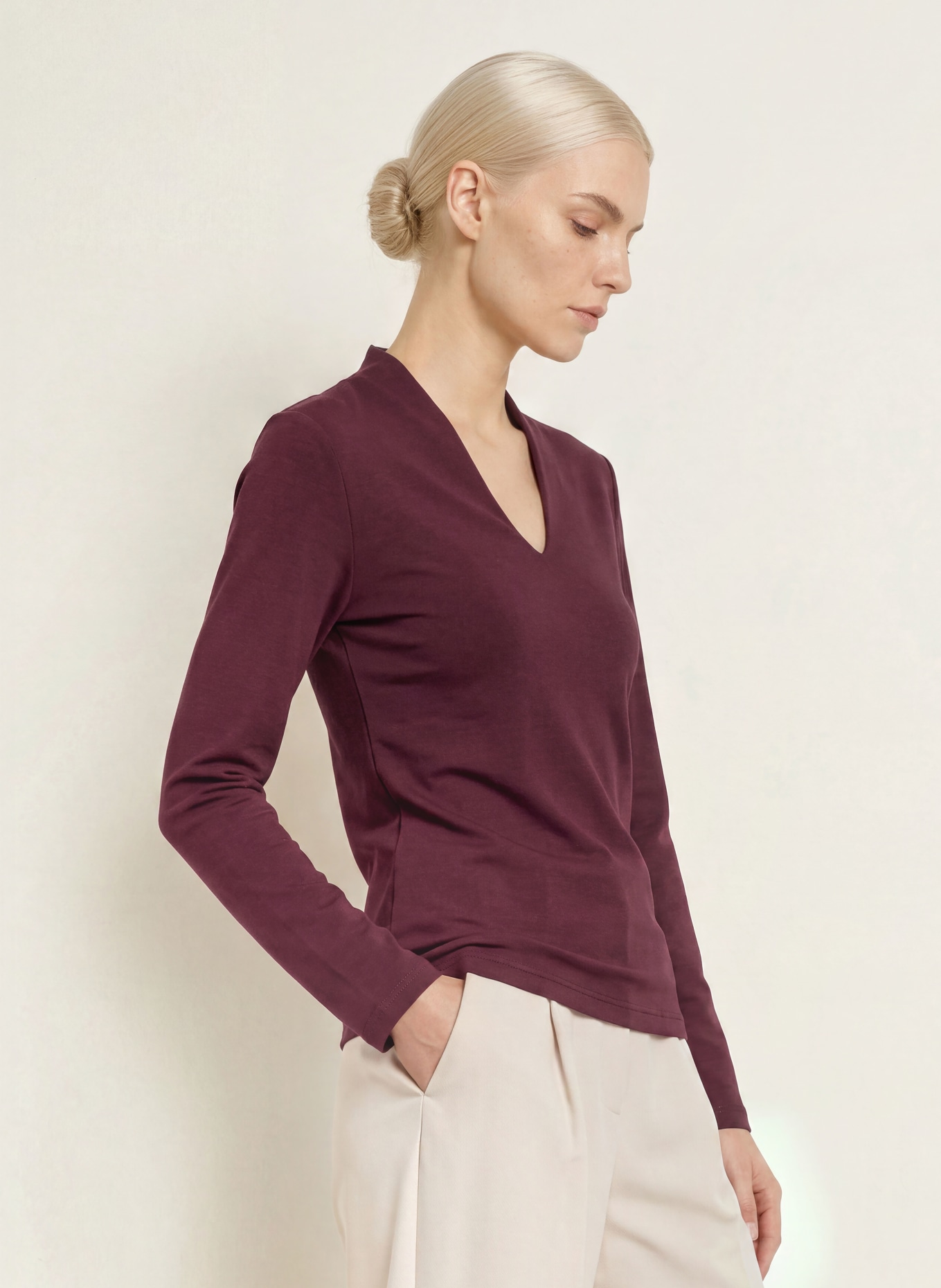 efixelle Longsleeve: DUNKELROT